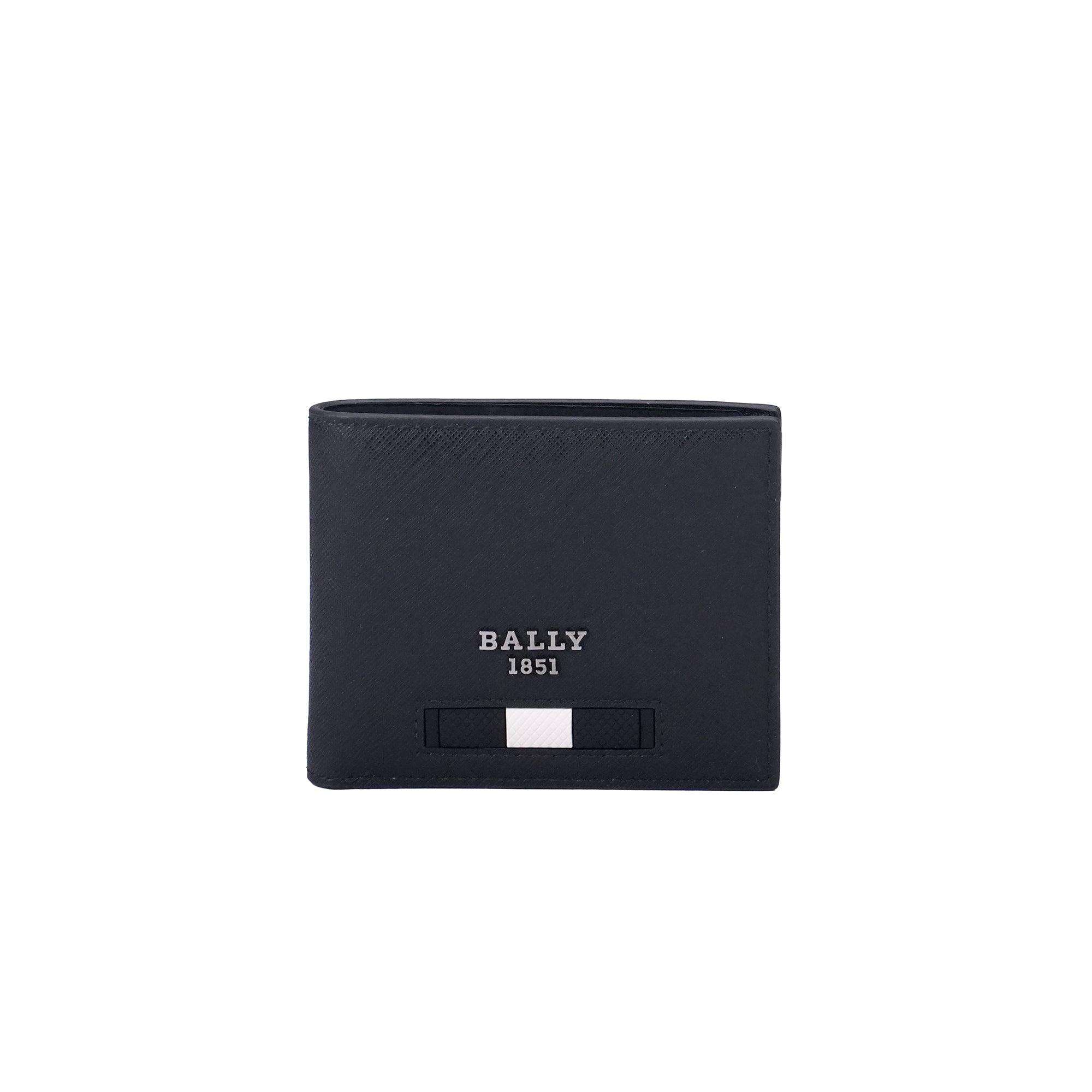 Bally Bevye White Stripe Leather Wallet
