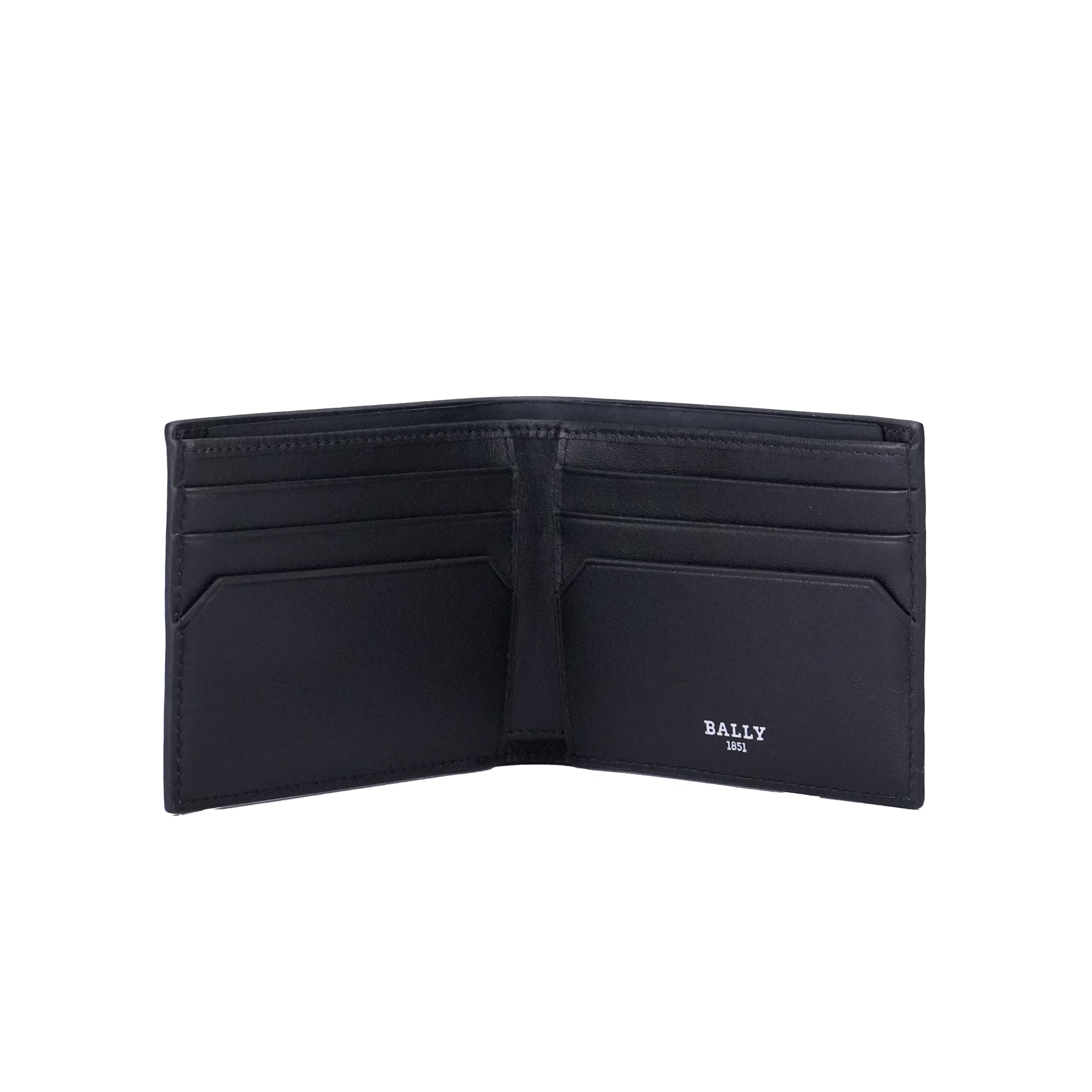 Bally Bevye White Stripe Leather Wallet