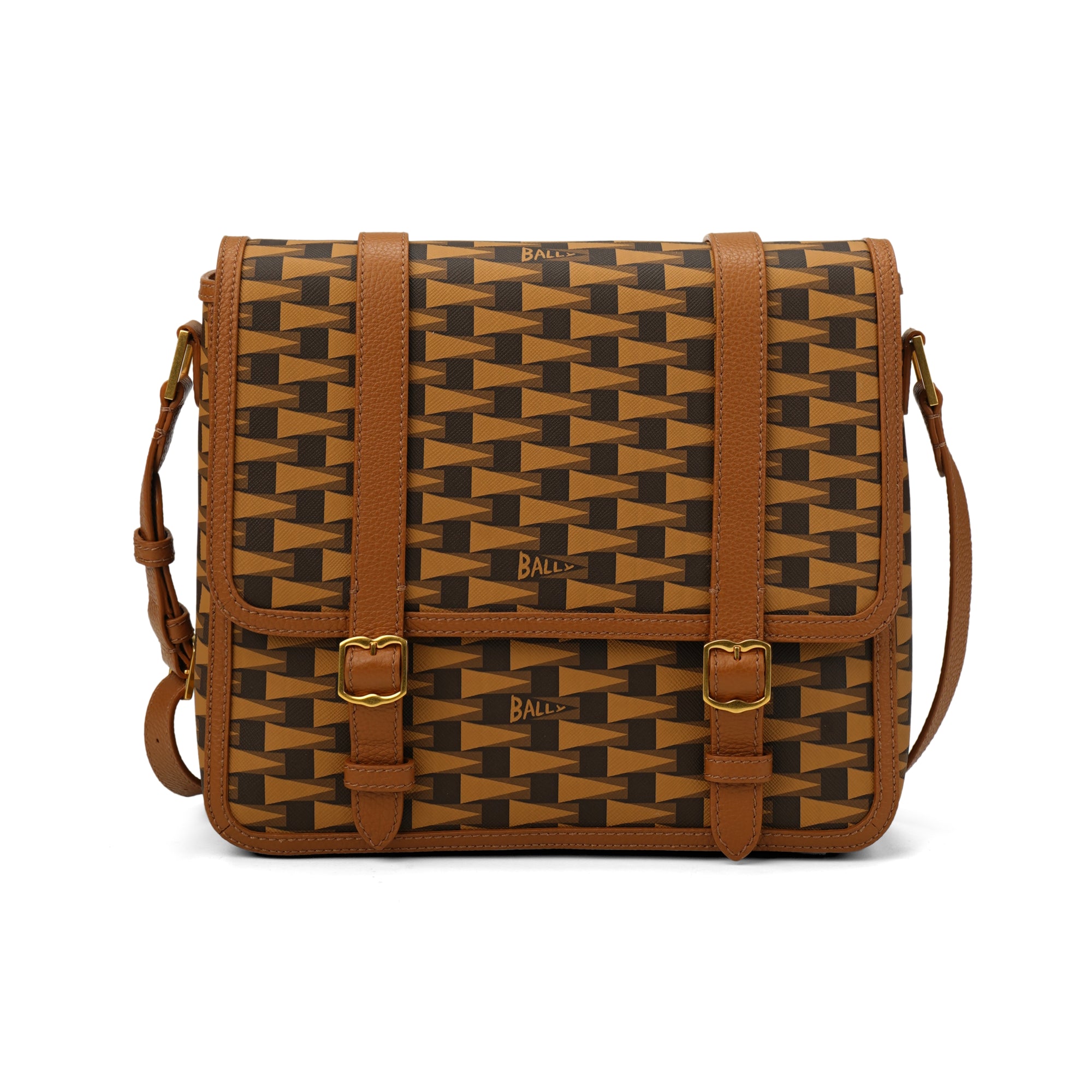 Bally Pennant Games Leather Messenger Bag