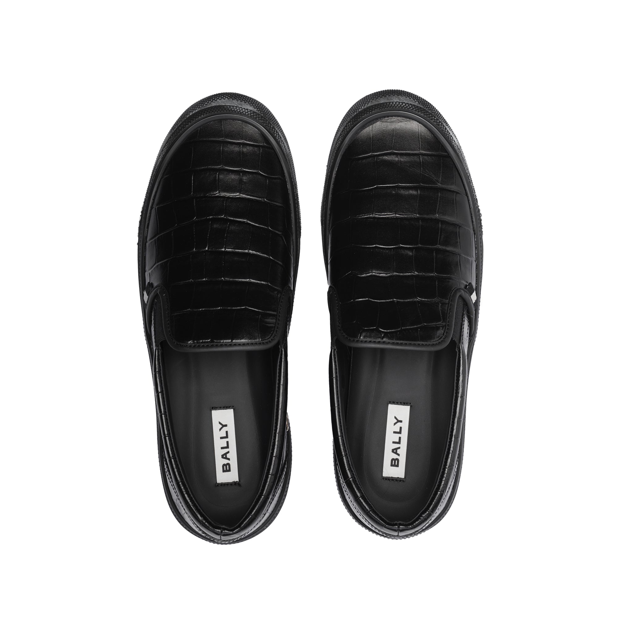 Bally Leory Croc Leather Slip On Sneakers