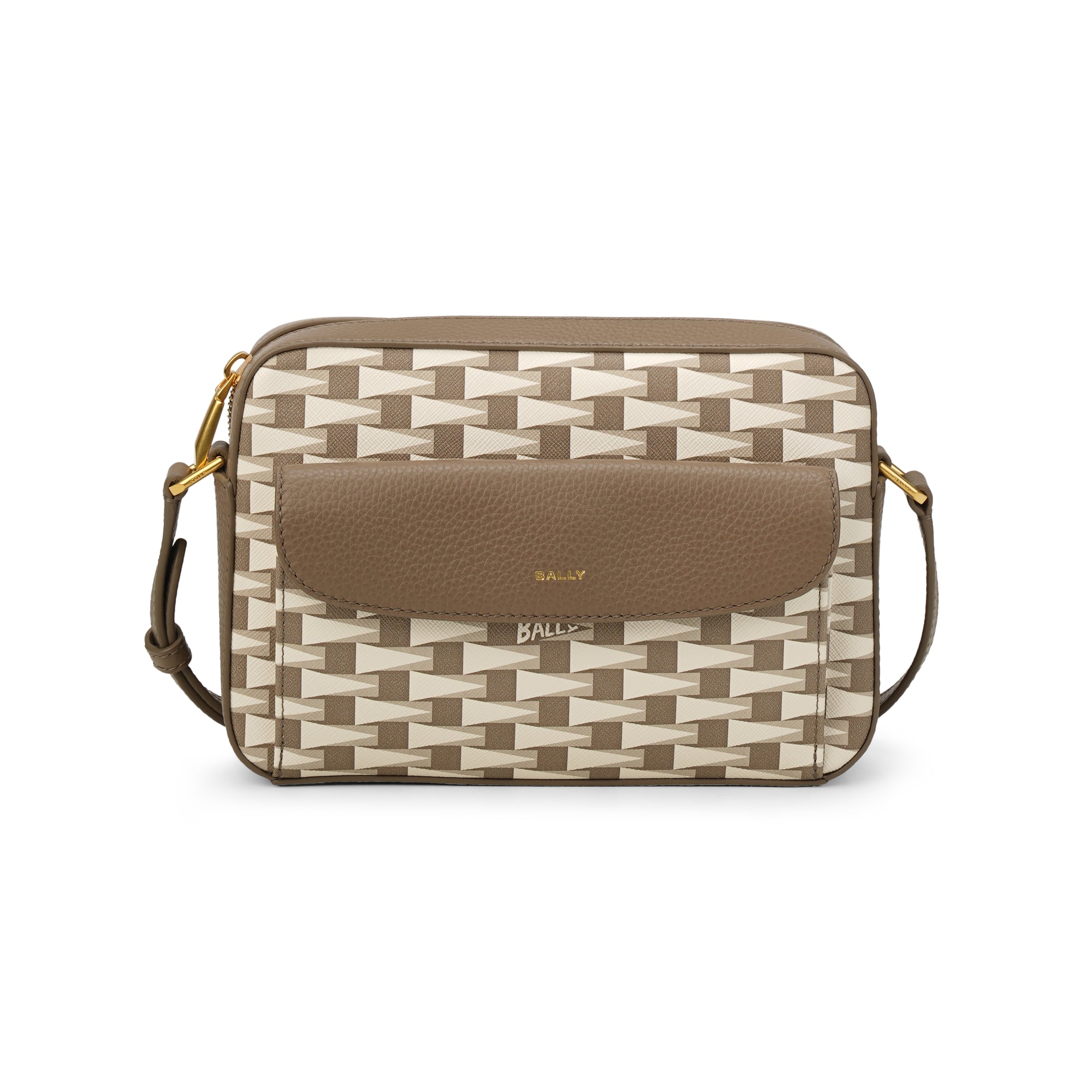 Pennant Crossbody Bag in Light Beige