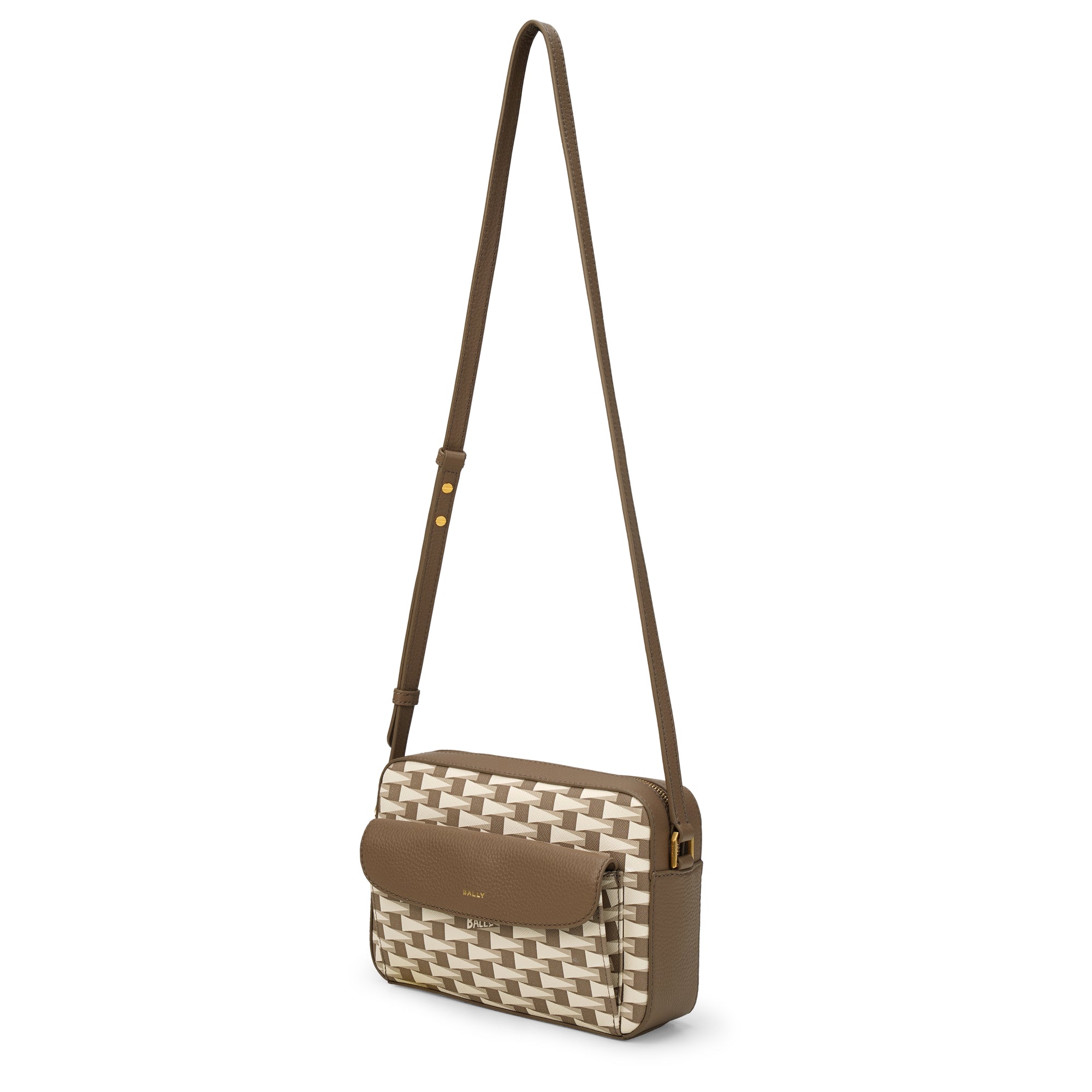 Pennant Crossbody Bag in Light Beige