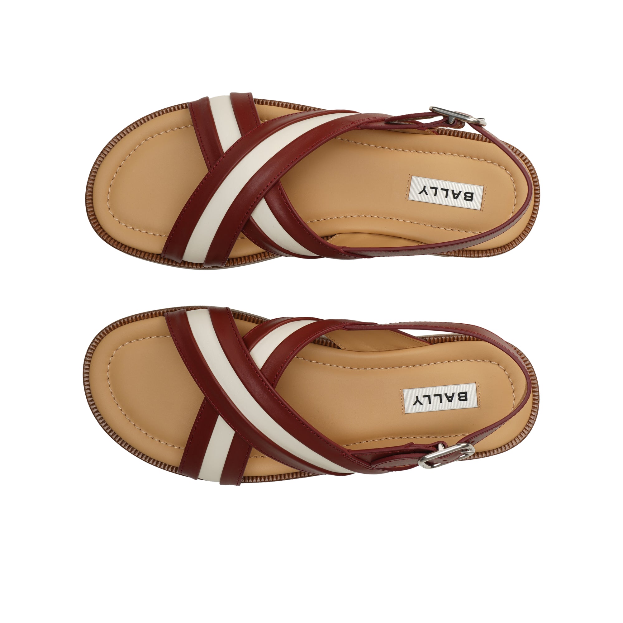 Bally Garey Striped Leather Sandals