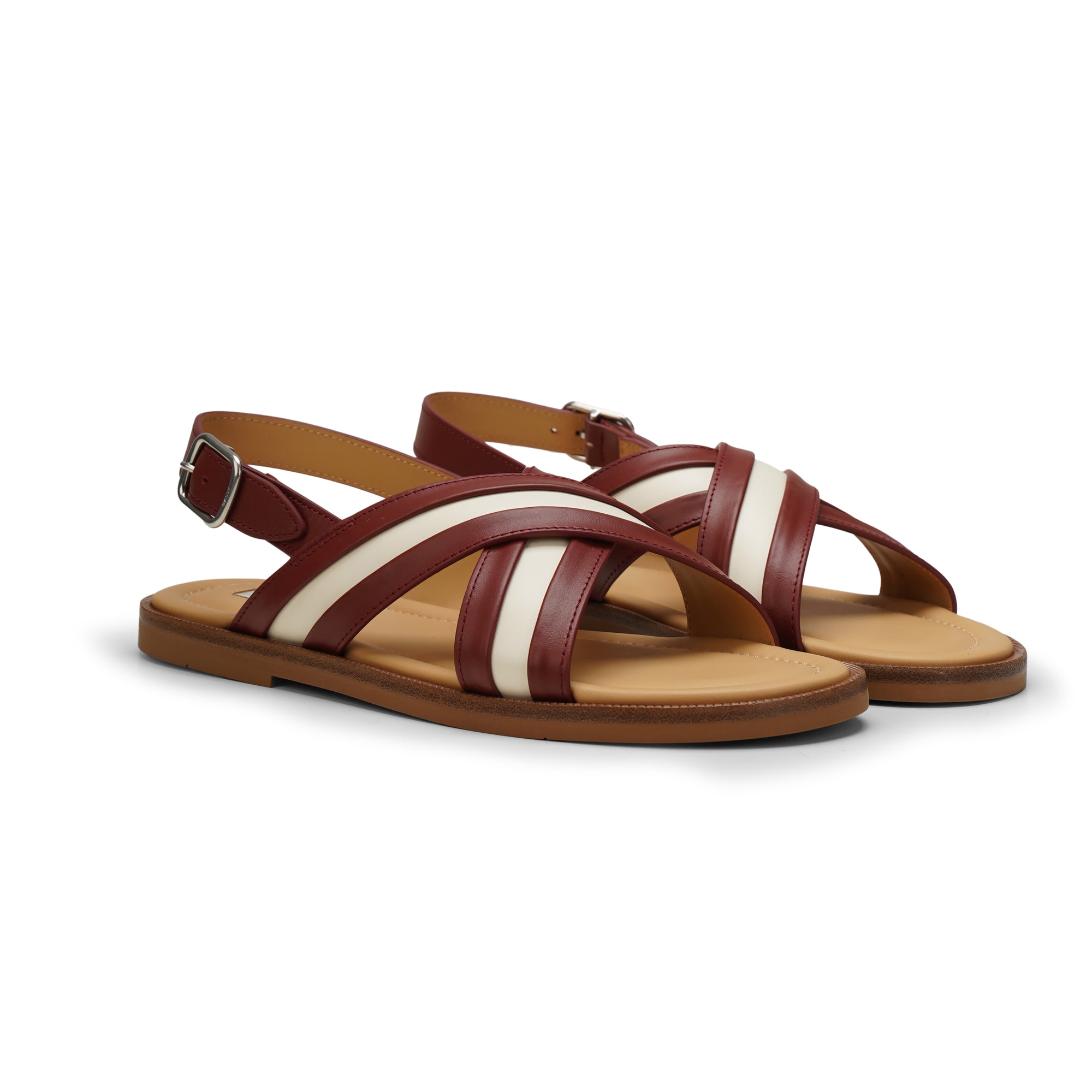Bally Garey Striped Leather Sandals