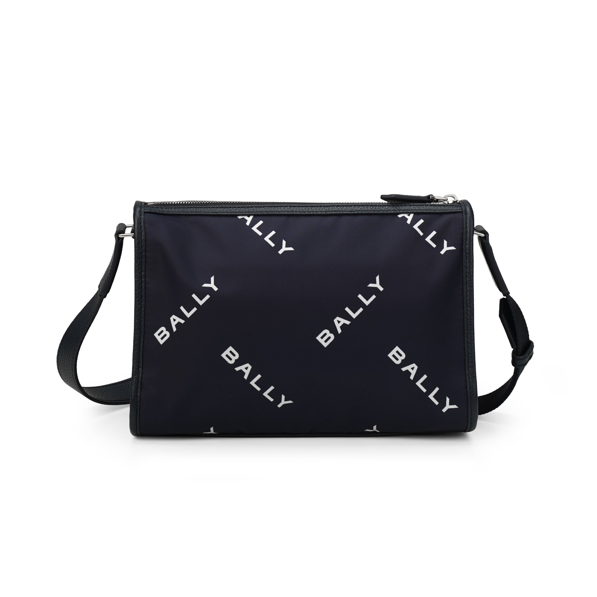 Code Logo Nylon Small Messenger Bag in Navy