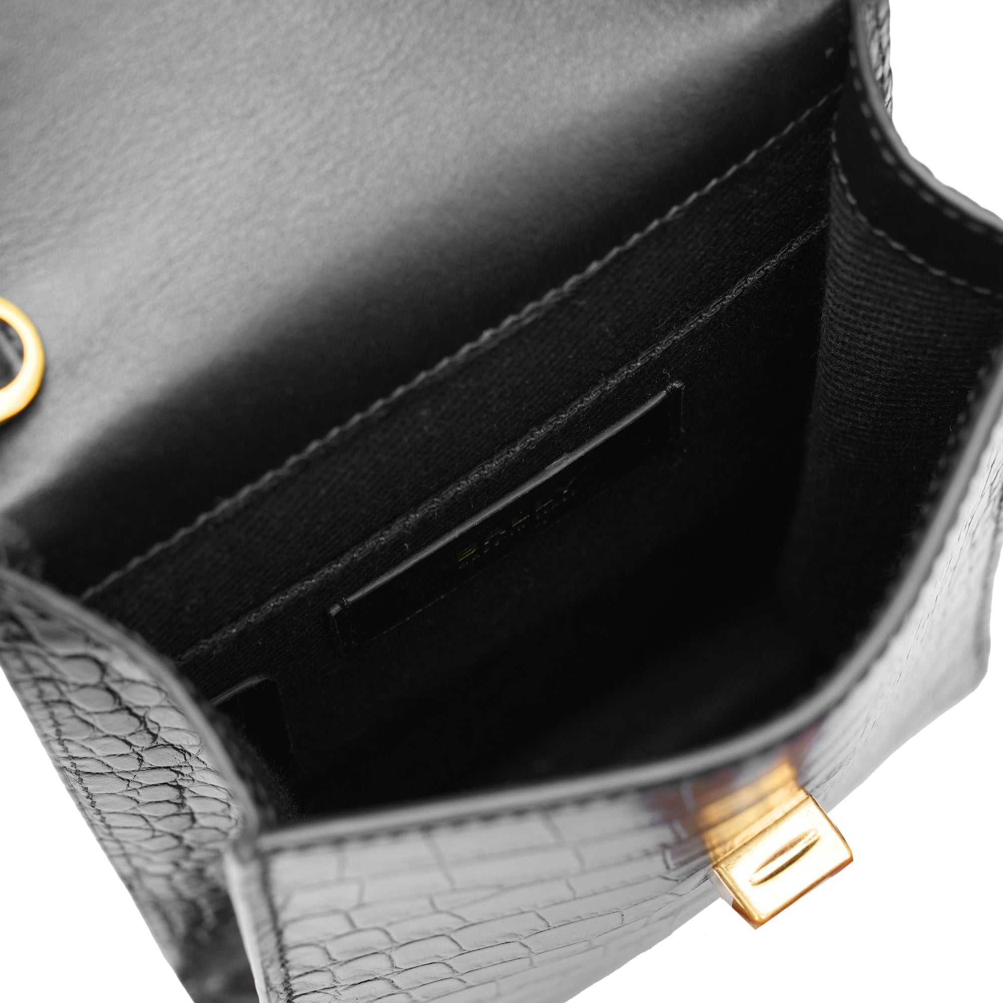 Bally Tilt Phone Bag in Crocodile Print Leather