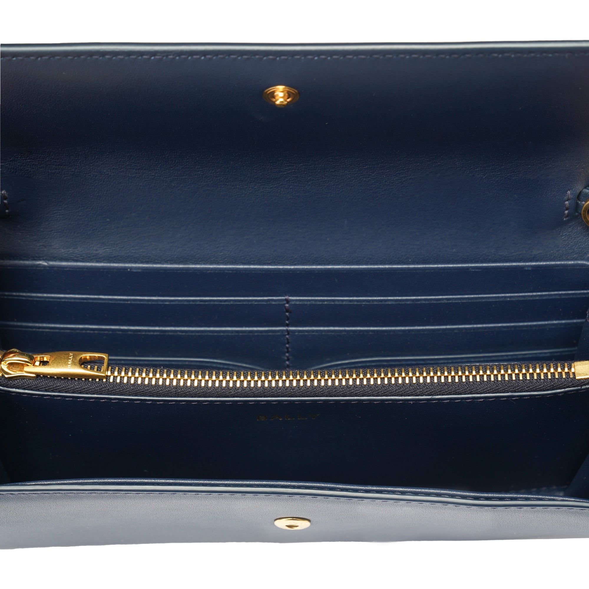 Bally Emblem Long On Chain Leather Wallet
