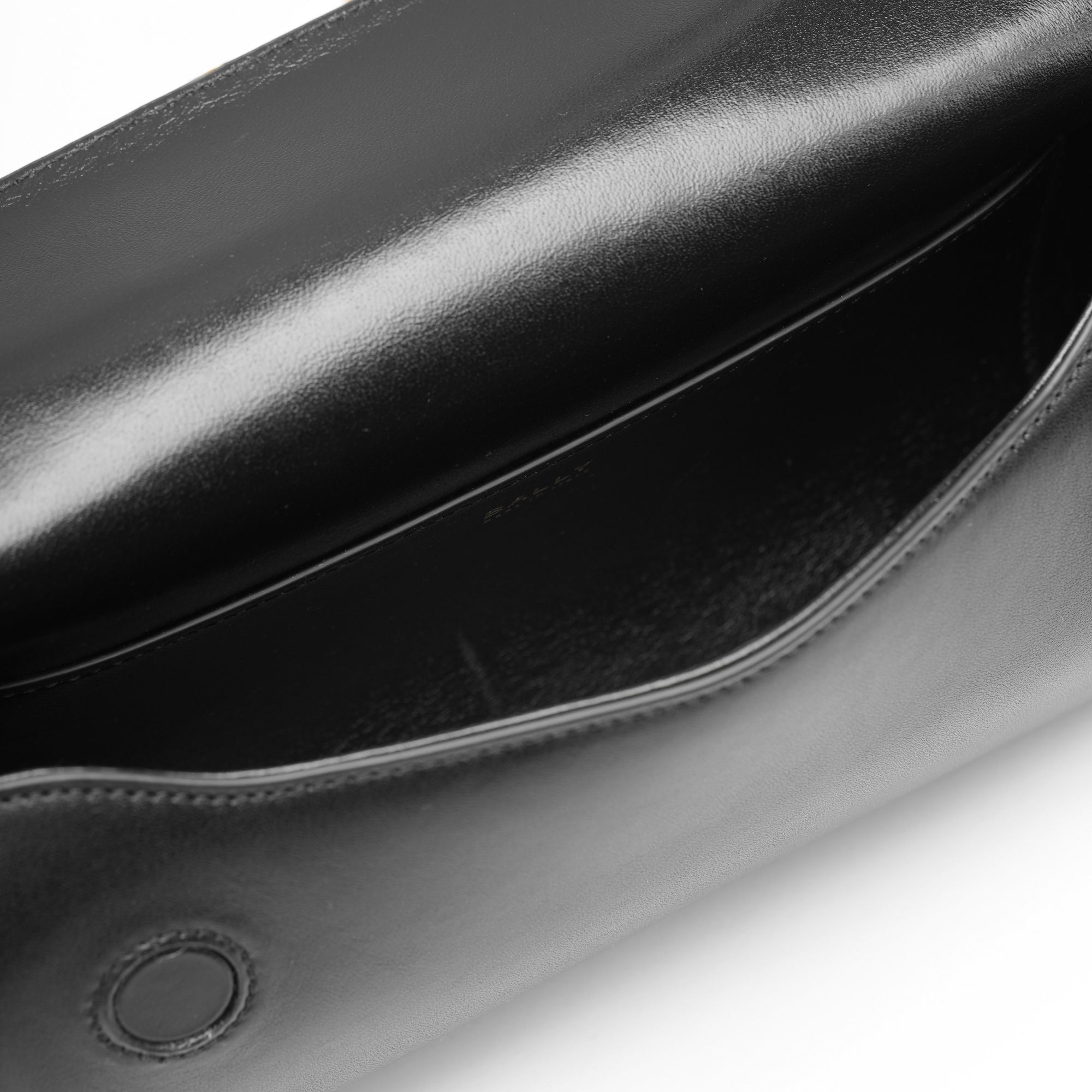 Bally Emblem Elictic Leather Sling Bag