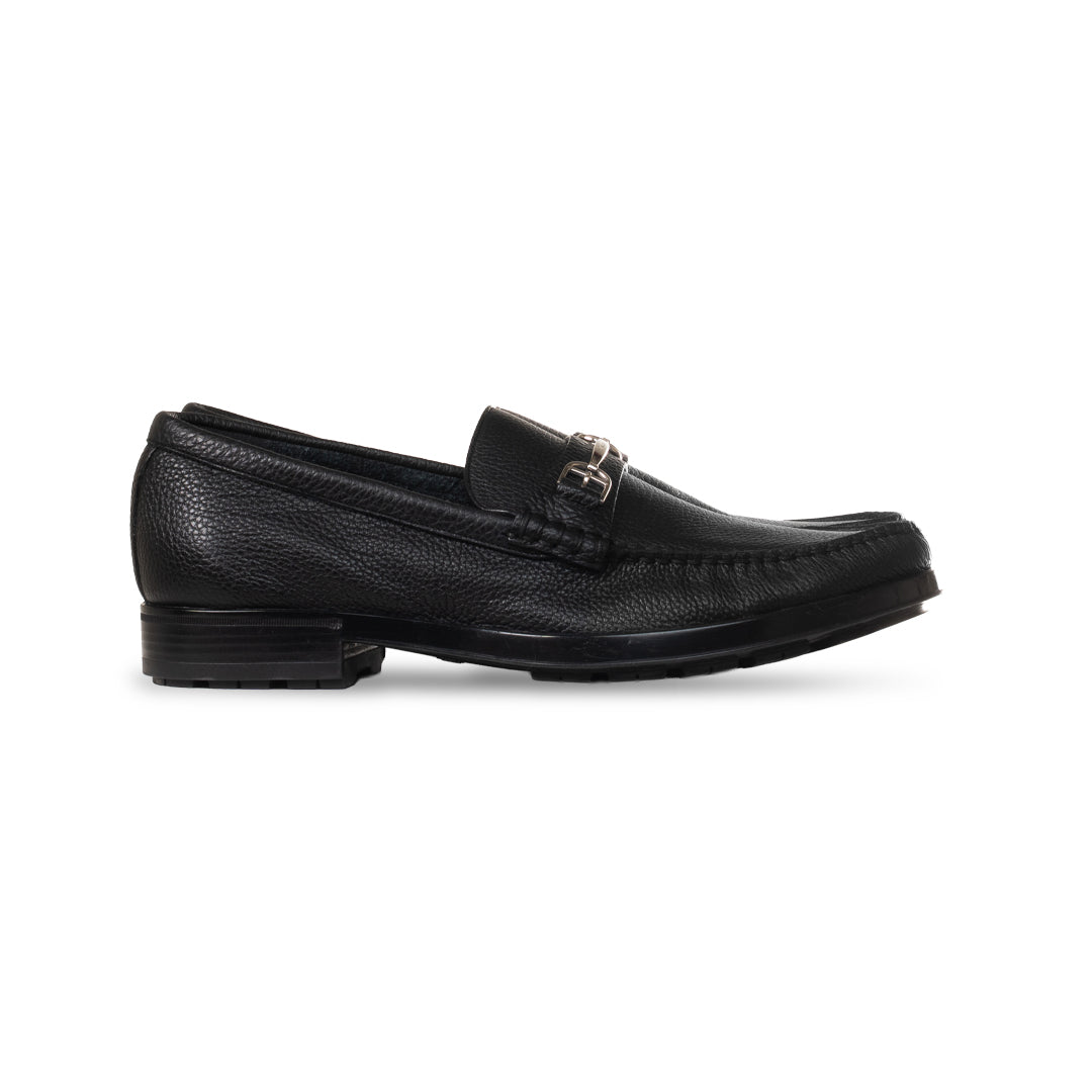 Bally Simpler-U Grained Leather Loafers-in-Black-1-Bally Outlet