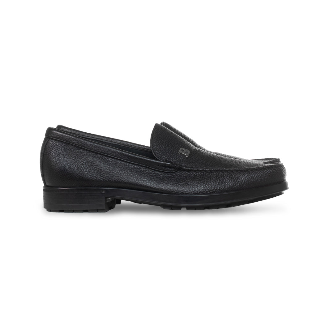 Bally Sistri-U Grained Leather Loafers-in-Black-1-Bally Outlet