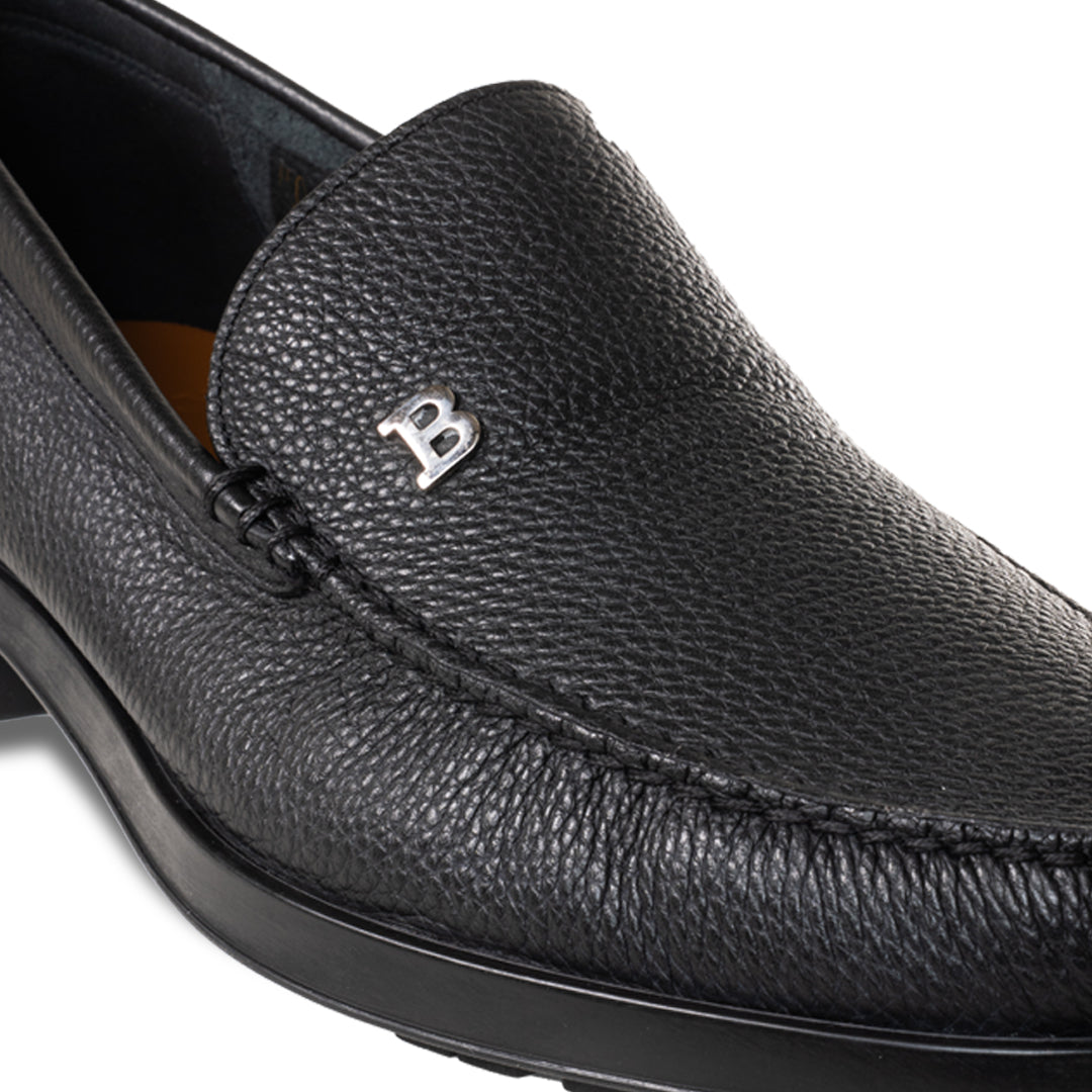 Bally Sistri-U Grained Leather Loafers-in-Black-3-Bally Outlet