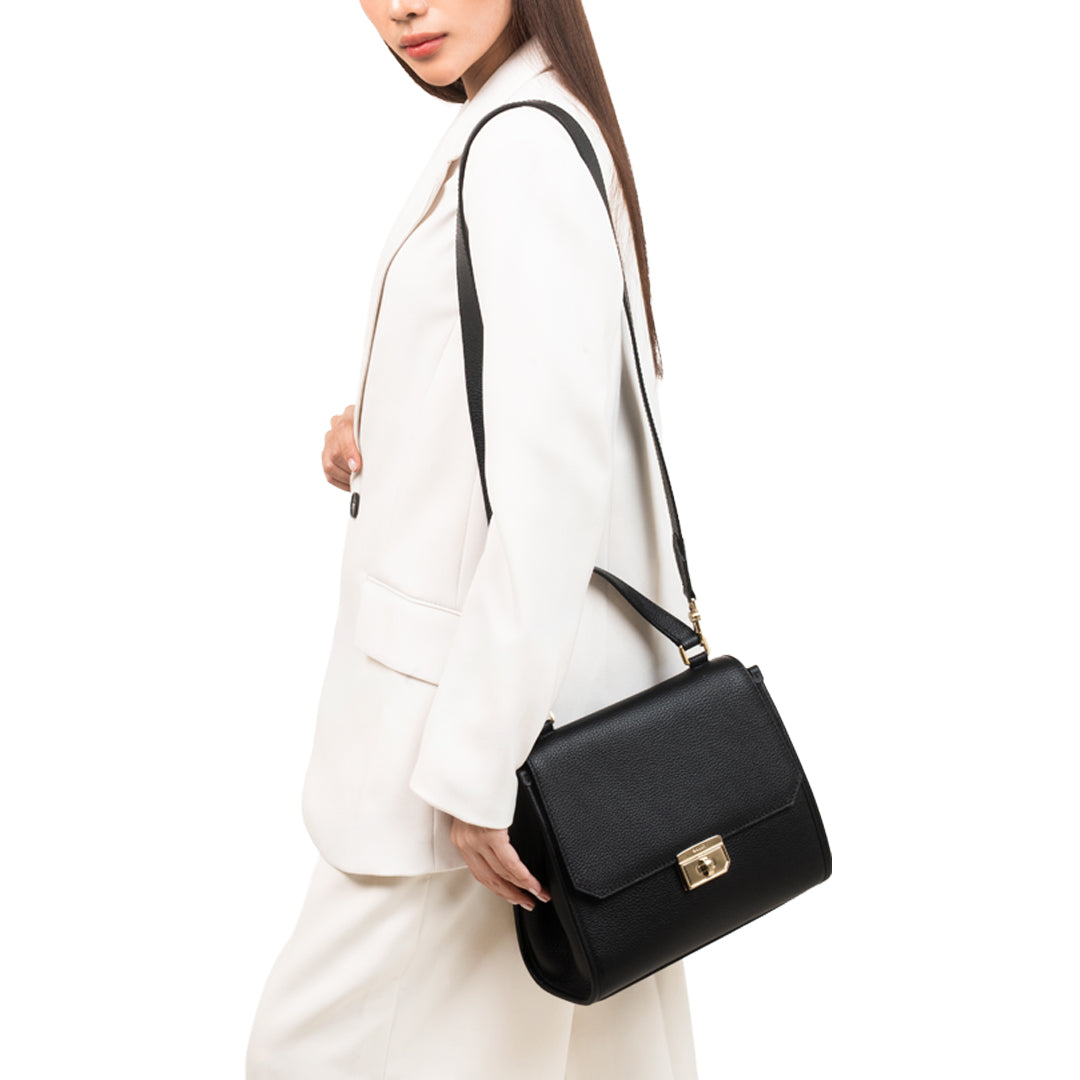 Bally Breeze Leather Tote Bag-in-Black-4-Bally Outlet