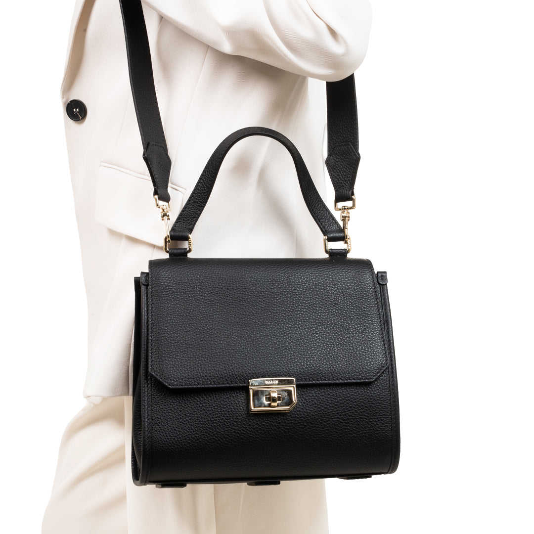 Bally Breeze Leather Tote Bag-in-Black-6-Bally Outlet