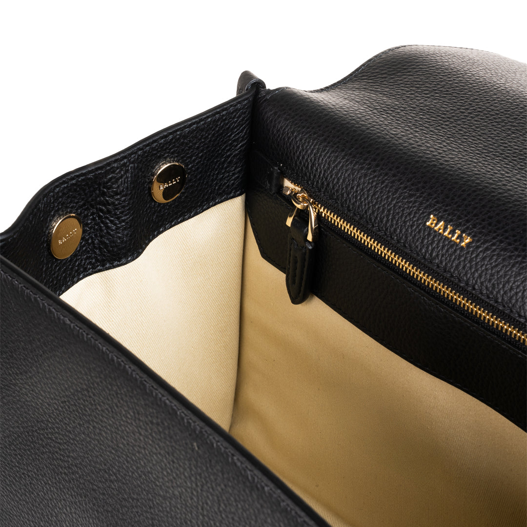 Bally Breeze Leather Tote Bag-in-Black-8-Bally Outlet