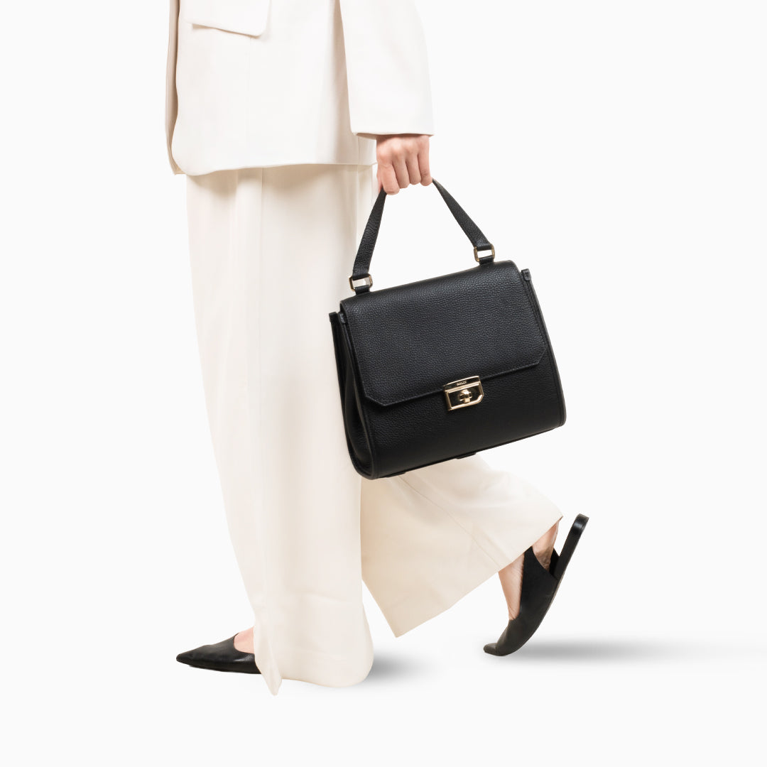 Bally Breeze Leather Tote Bag-in-Black-9-Bally Outlet