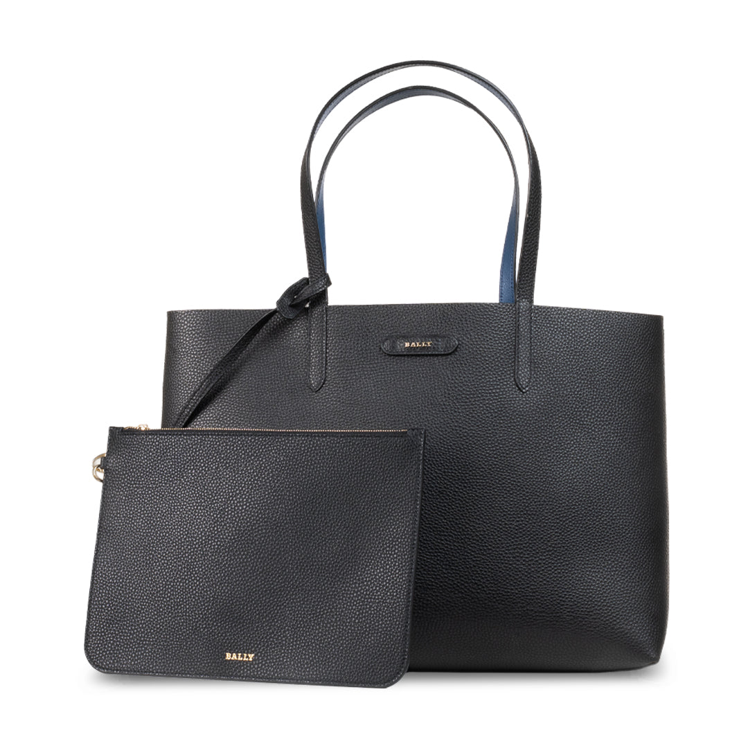 Bally Rory U Grained Leather Tote Bag-in-Black-1-Bally Outlet