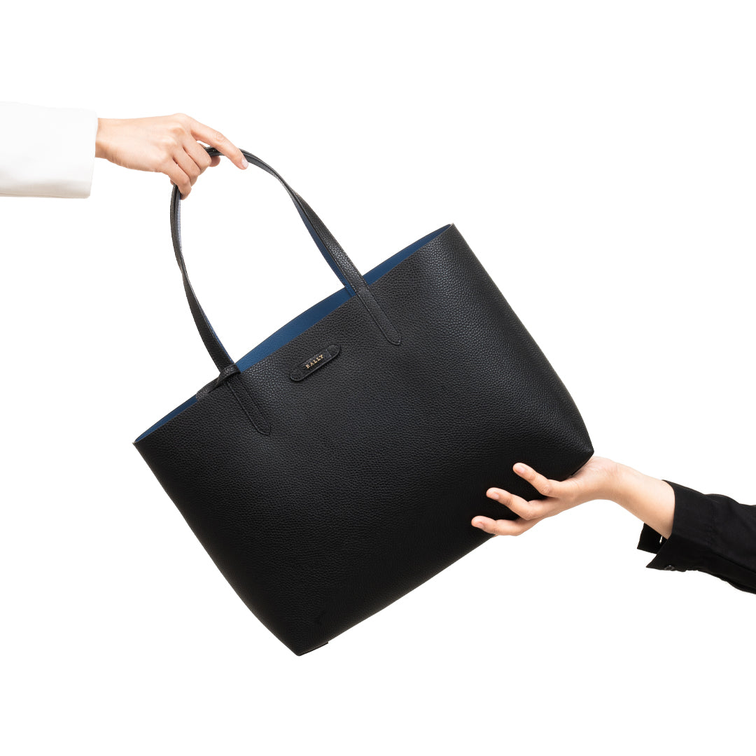 Bally Rory U Grained Leather Tote Bag-in-Black-5-Bally Outlet