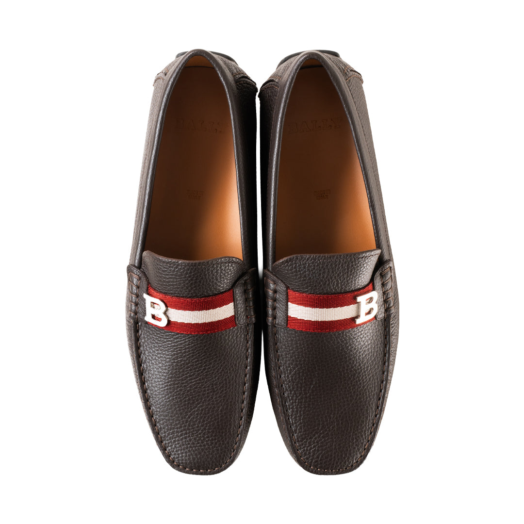 Bally William O Grained Leather Loafers-in-Brown-2-Bally Outlet