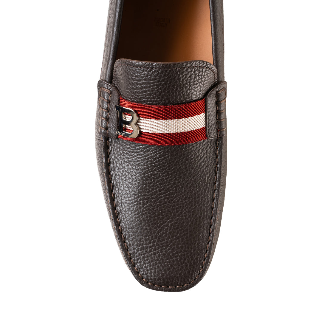 Bally William O Grained Leather Loafers-in-Brown-3-Bally Outlet
