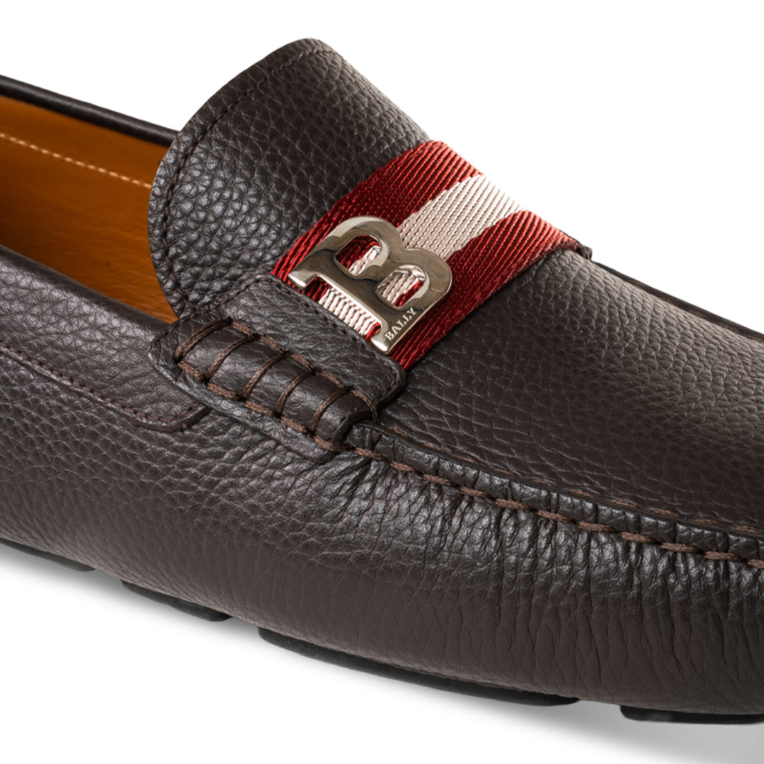 Bally William O Grained Leather Loafers-in-Brown-5-Bally Outlet