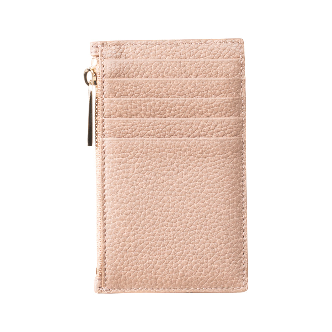 Bally Zandhy Leather Card Holder Wallet-in-Nude-3-Bally Outlet