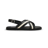 Bally Garey Striped Leather Sandals-in-Black/White-1-Bally Outlet