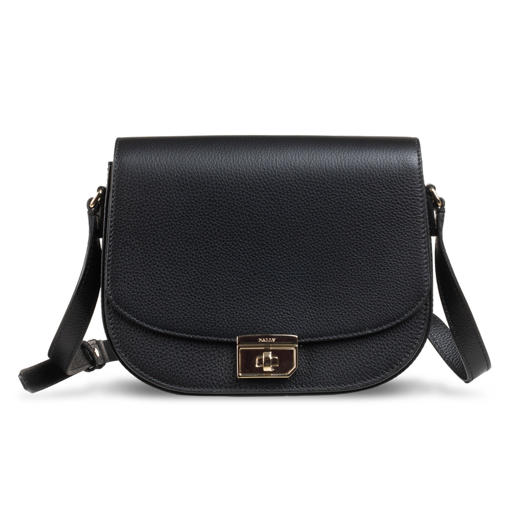 Bally Bekye Leather Sling Bag-in-Black-1-Bally Outlet