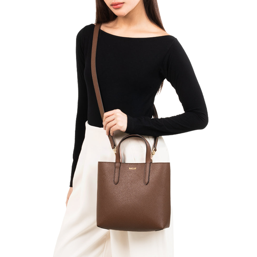 Bally Rory Leather Sling Hand Bag-in-Brown-2-Bally Outlet