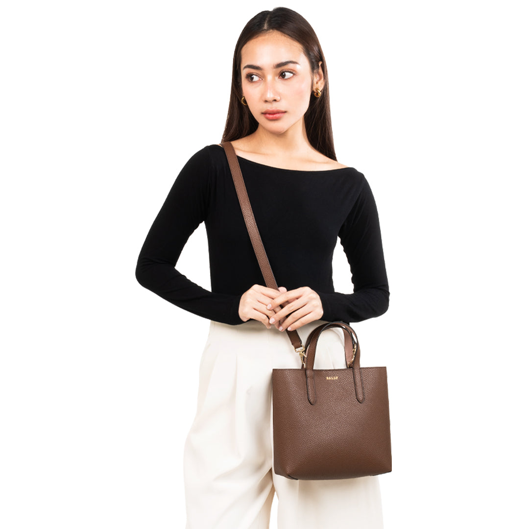 Bally Rory Leather Sling Hand Bag-in-Brown-5-Bally Outlet