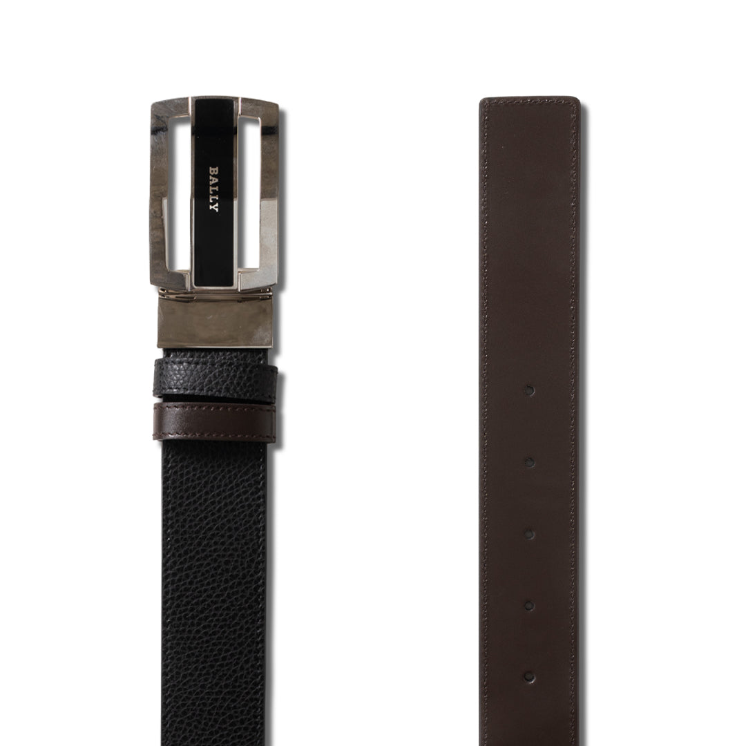 Bally Fabazia 35mm Grained Leather Belt-in-Black-2-Bally Outlet