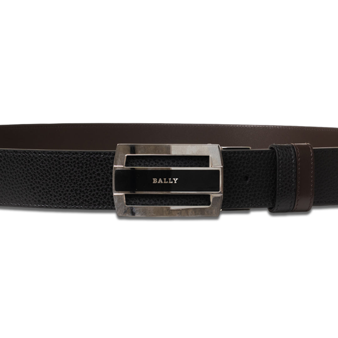 Bally Fabazia 35mm Grained Leather Belt-in-Black-3-Bally Outlet