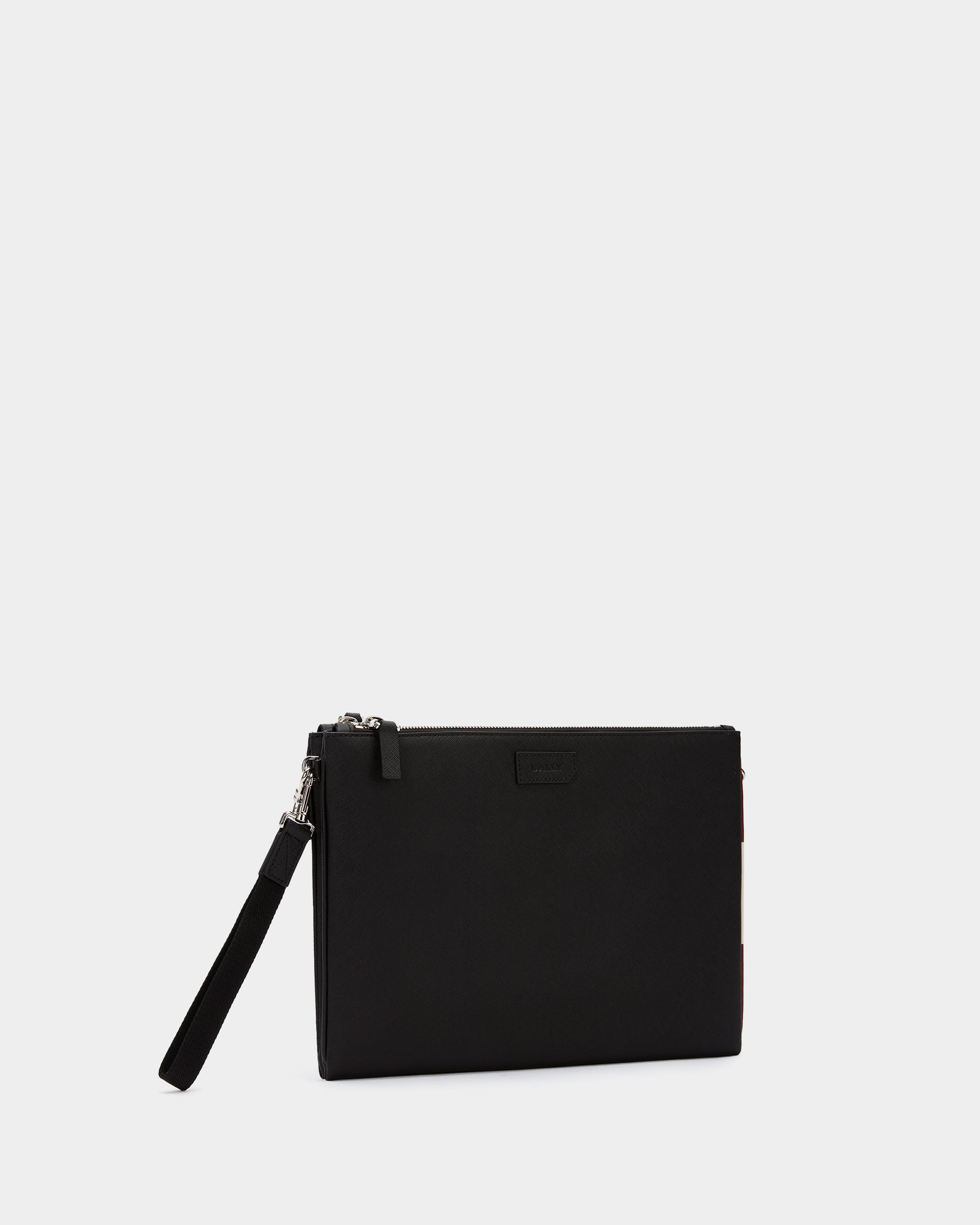Bally Pouch in Black Embossed Leather-in-Black-3-Bally Outlet