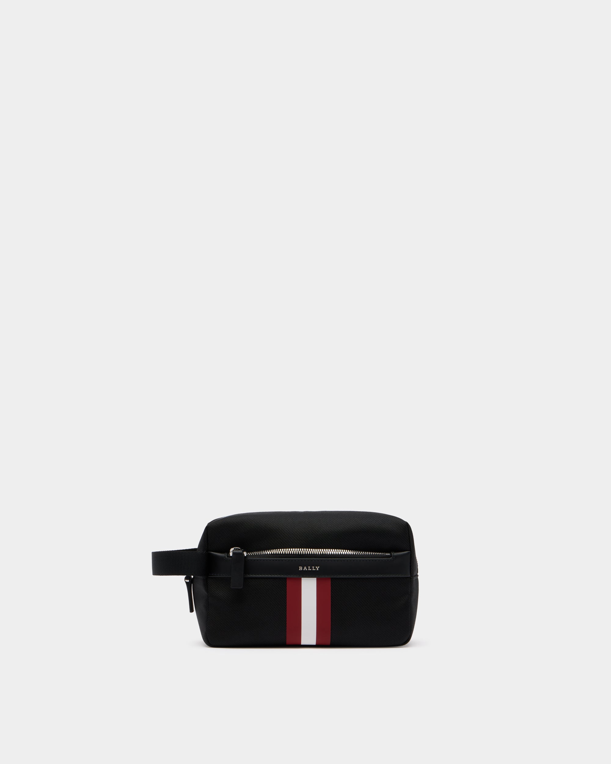Bally Travel Pouch in Black Fabric With a Bally Ribbon-in-Black-1-Bally Outlet