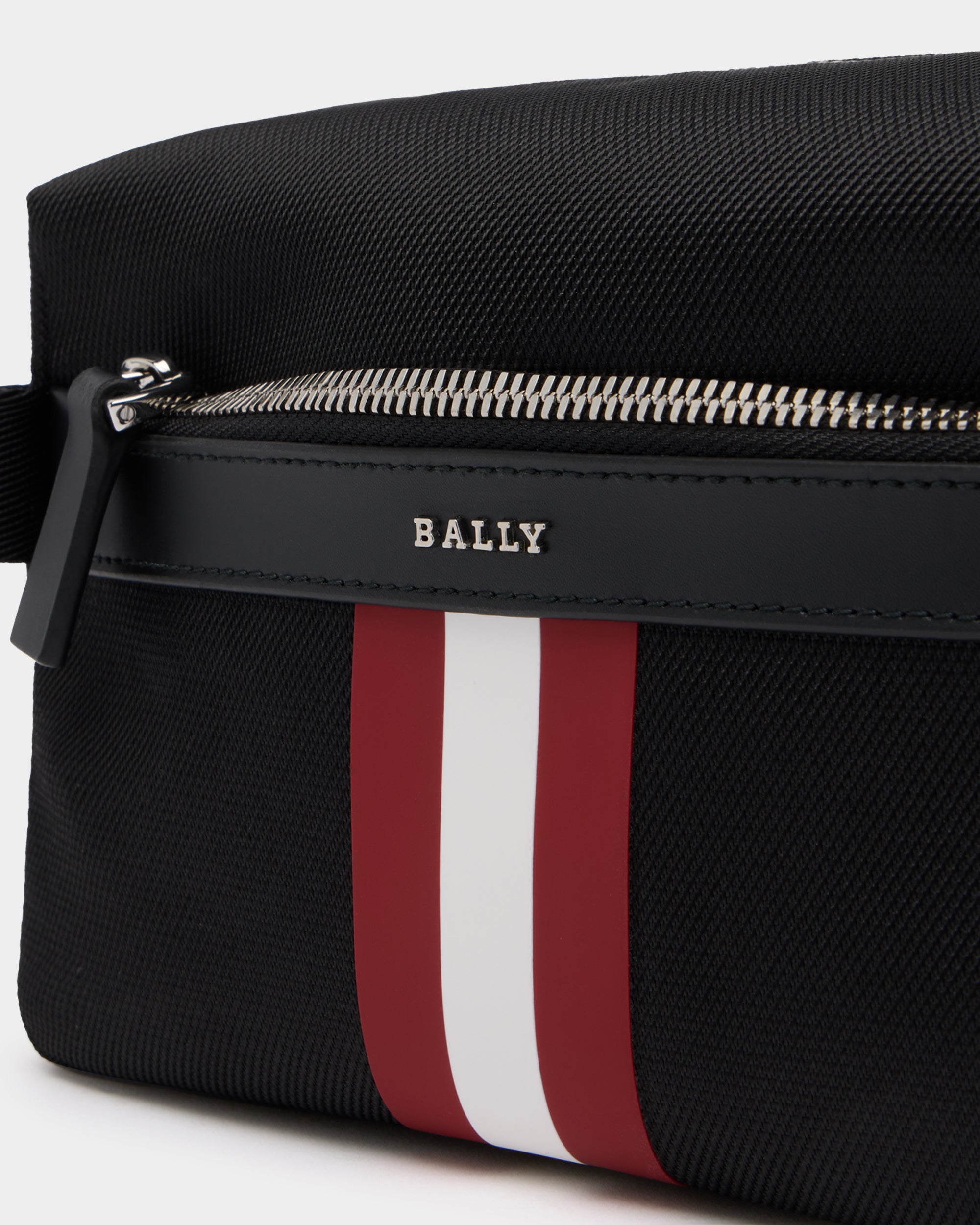 Bally Travel Pouch in Black Fabric With a Bally Ribbon-in-Black-5-Bally Outlet