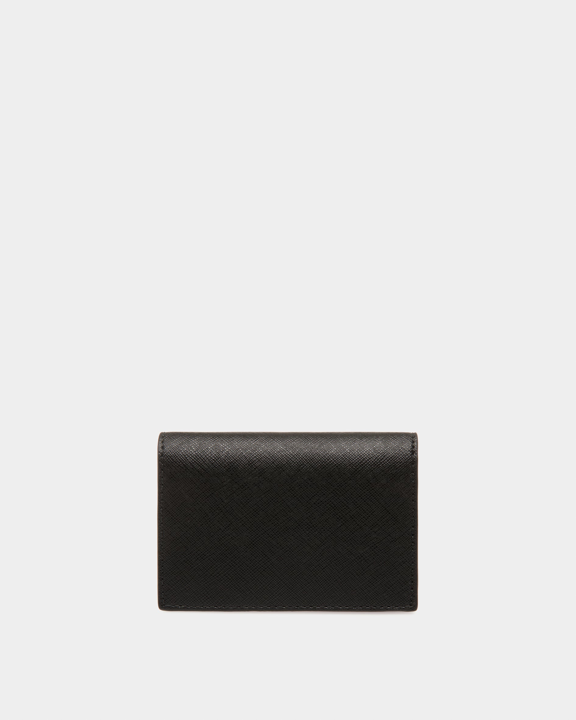 Bally Business Card Holder in Black Embossed Leather-in-Black-2-Bally Outlet