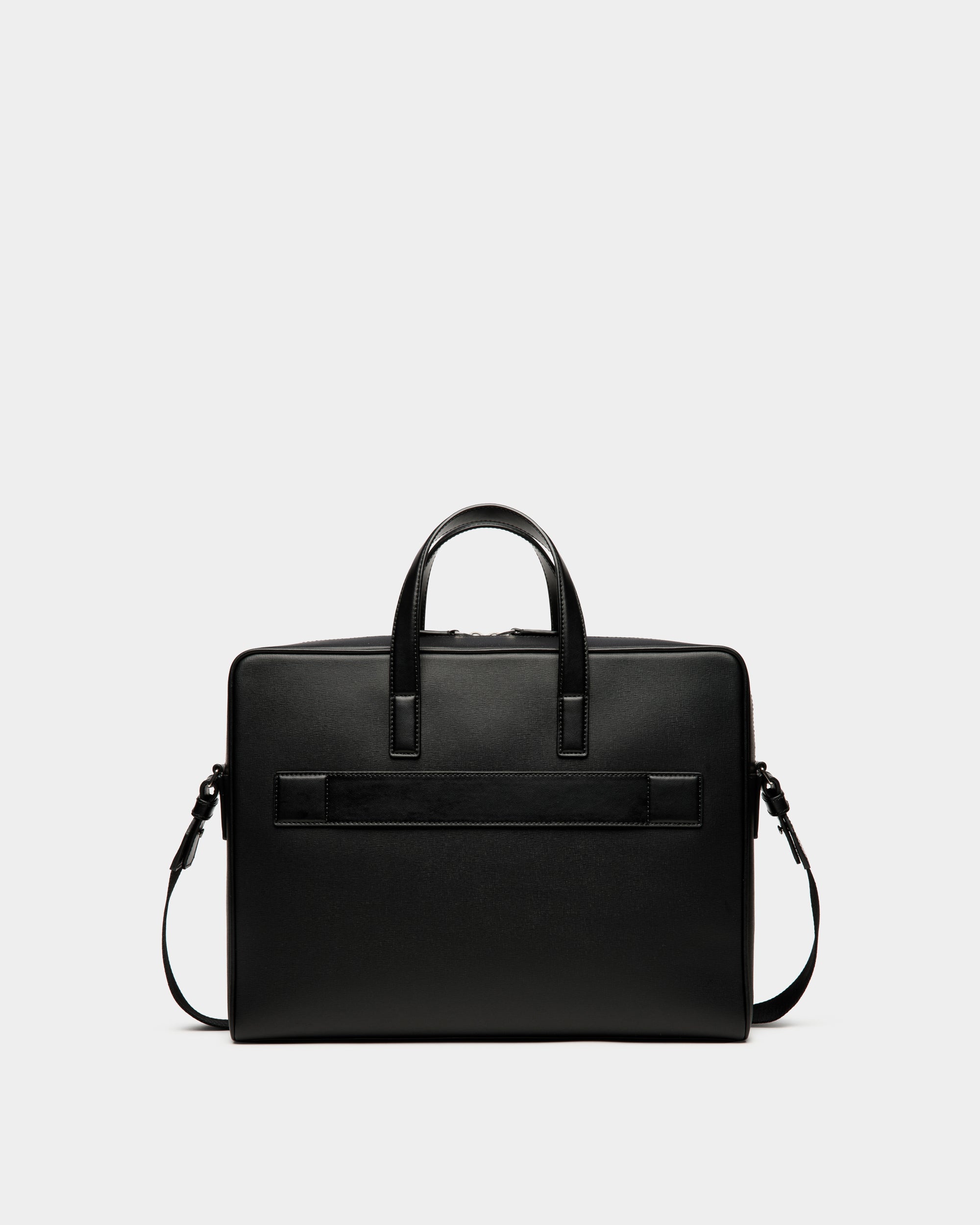 Bally Mythos Briefcase In Recycled Leather-in-Black-2-Bally Outlet