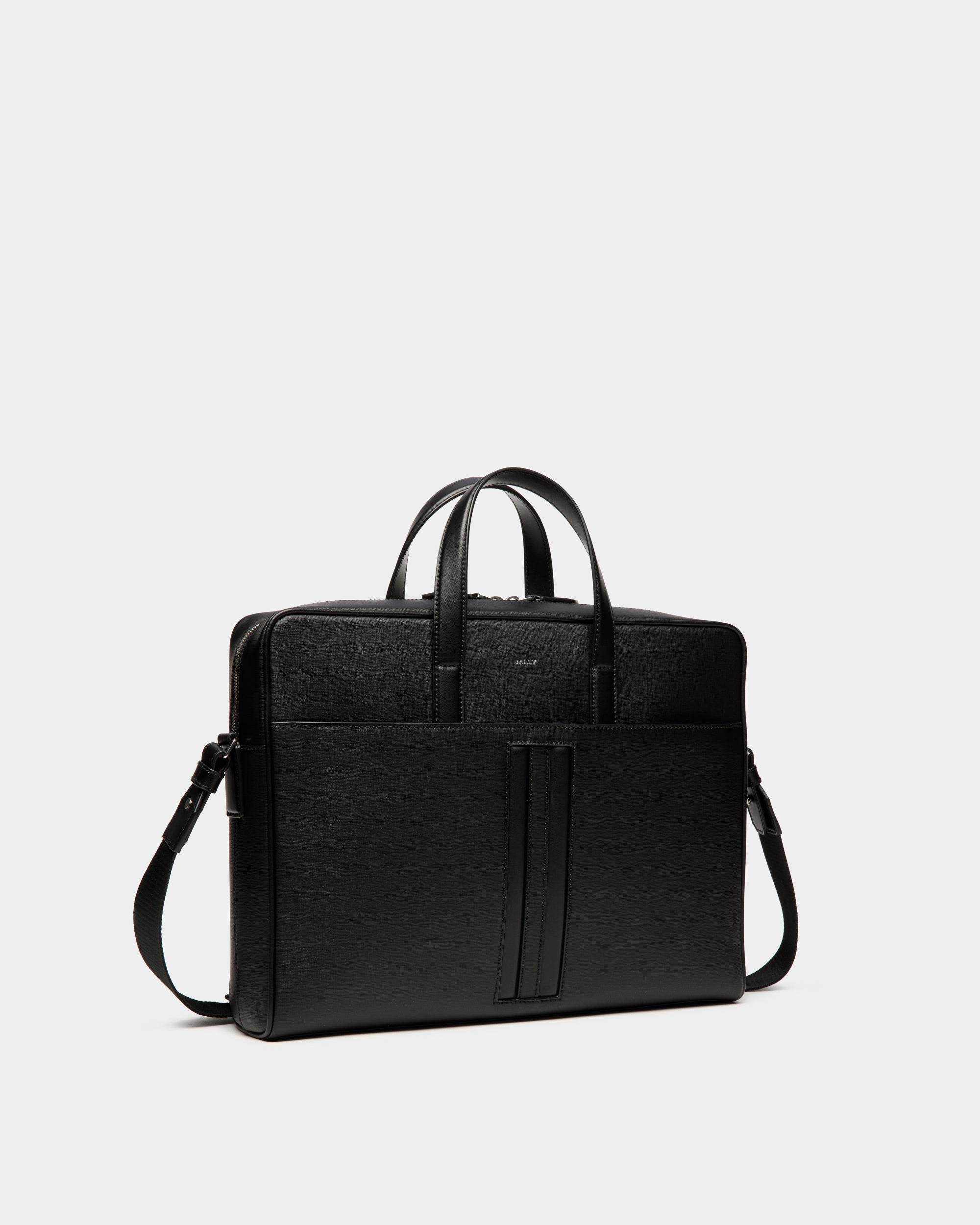 Bally Mythos Briefcase In Recycled Leather-in-Black-3-Bally Outlet