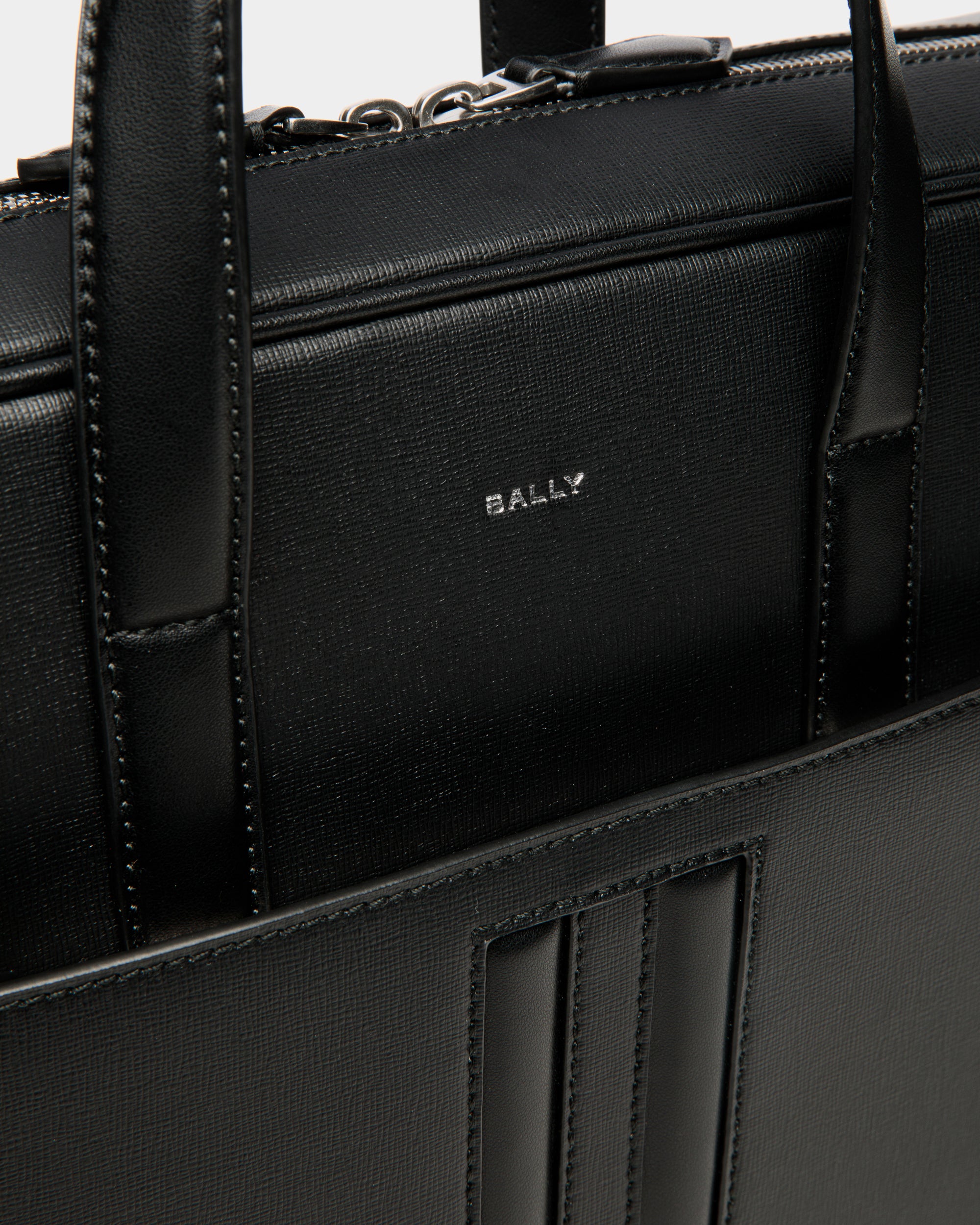 Bally Mythos Briefcase In Recycled Leather-in-Black-4-Bally Outlet