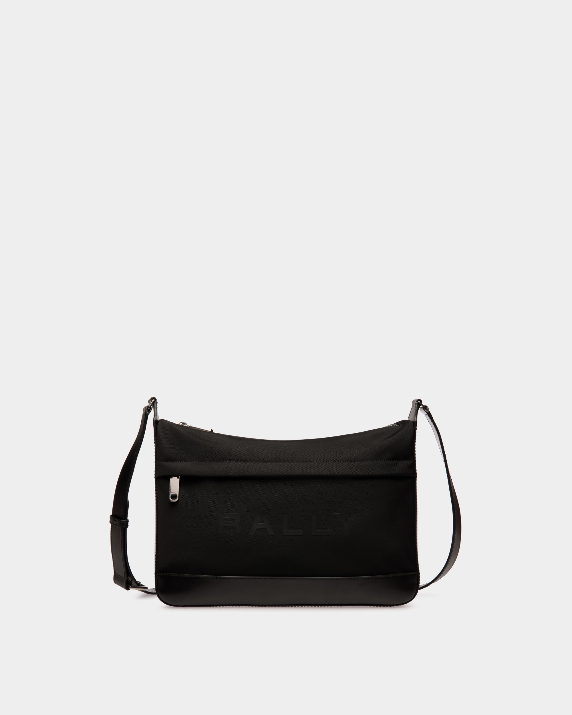 Bally Bar Crossbody Bag in Nylon And Leather-in-Black-1-Bally Outlet