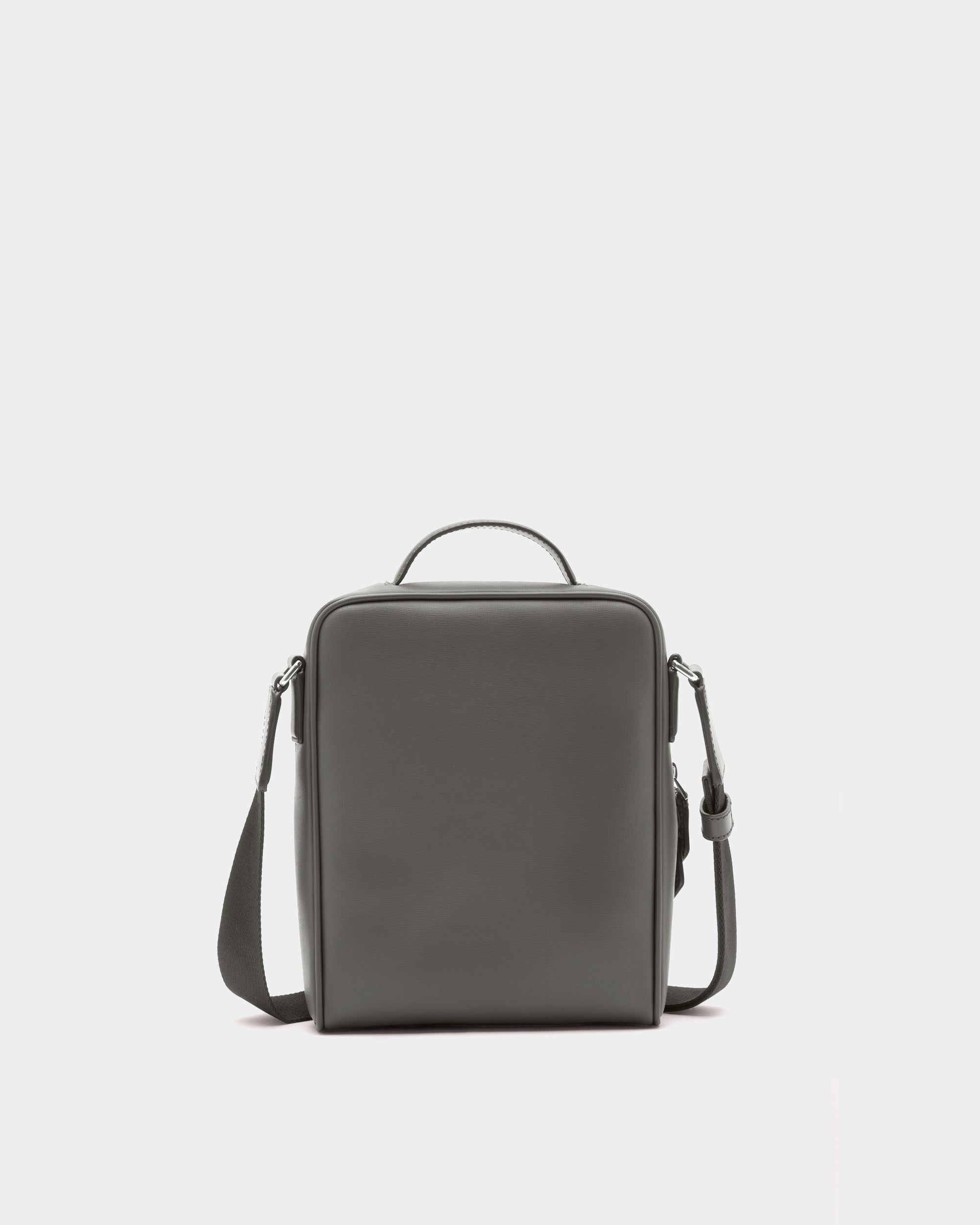Bally Mythos Crossbody Bag in Grey Recycled Leather-in-Grey-2-Bally Outlet