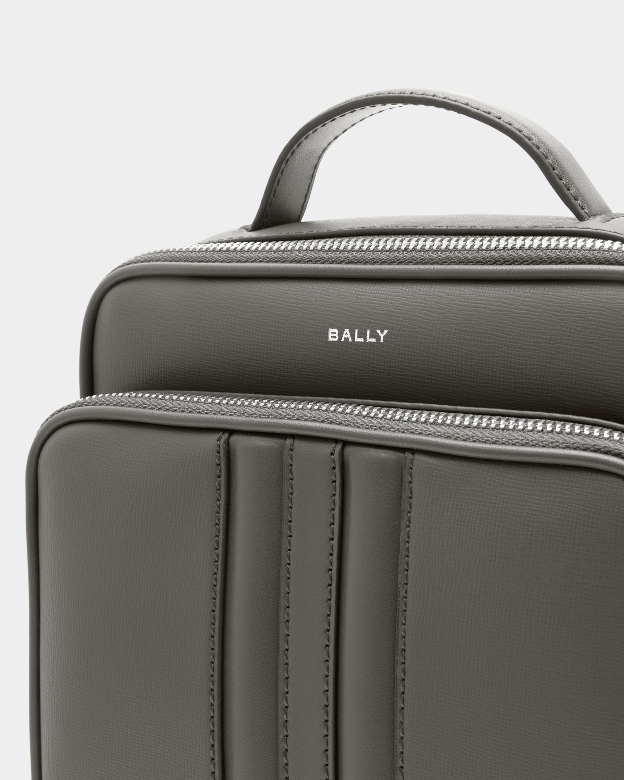 Bally Mythos Crossbody Bag in Grey Recycled Leather-in-Grey-5-Bally Outlet