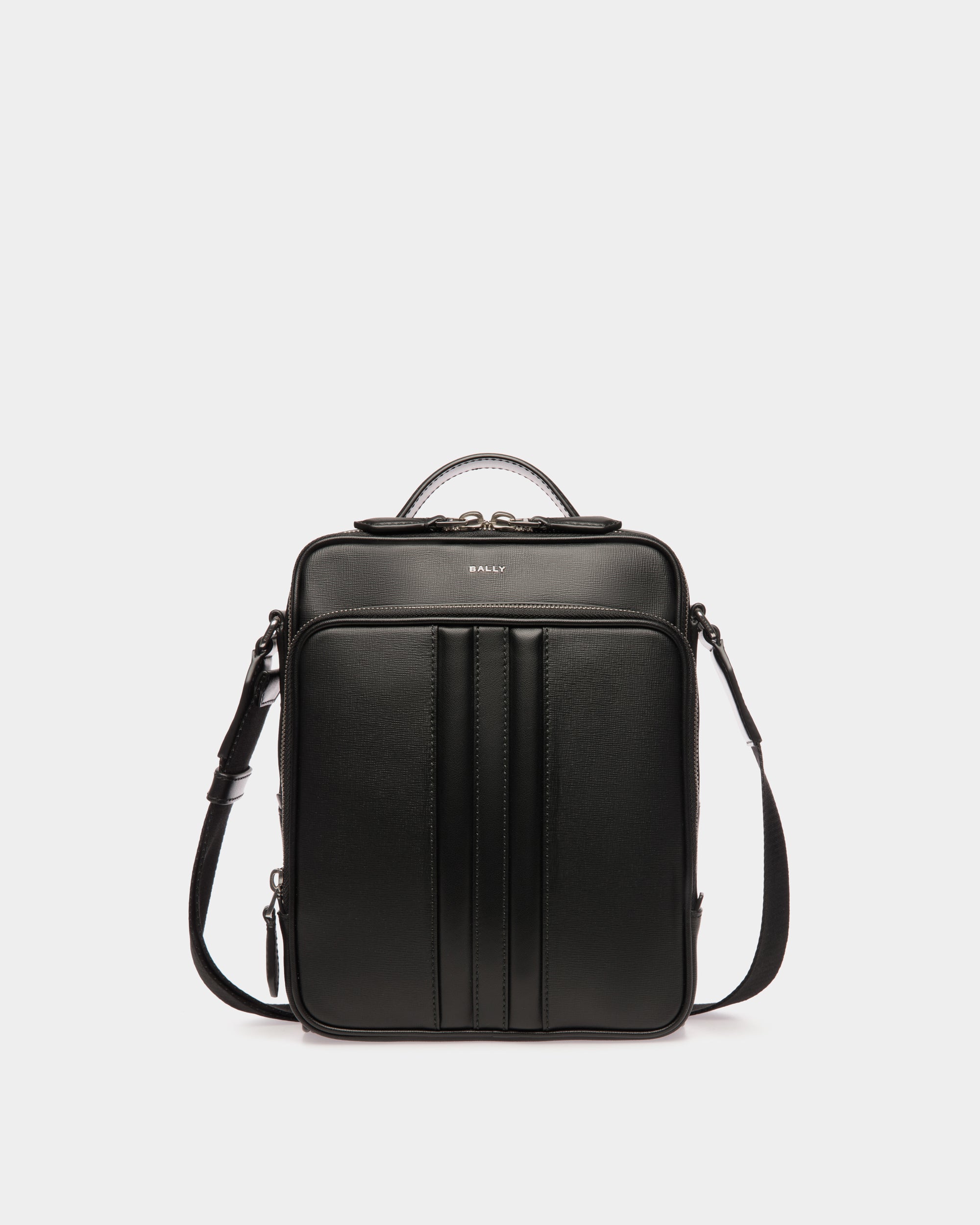 Bally Mythos Crossbody Bag In Recycled Leather-in-Black-1-Bally Outlet