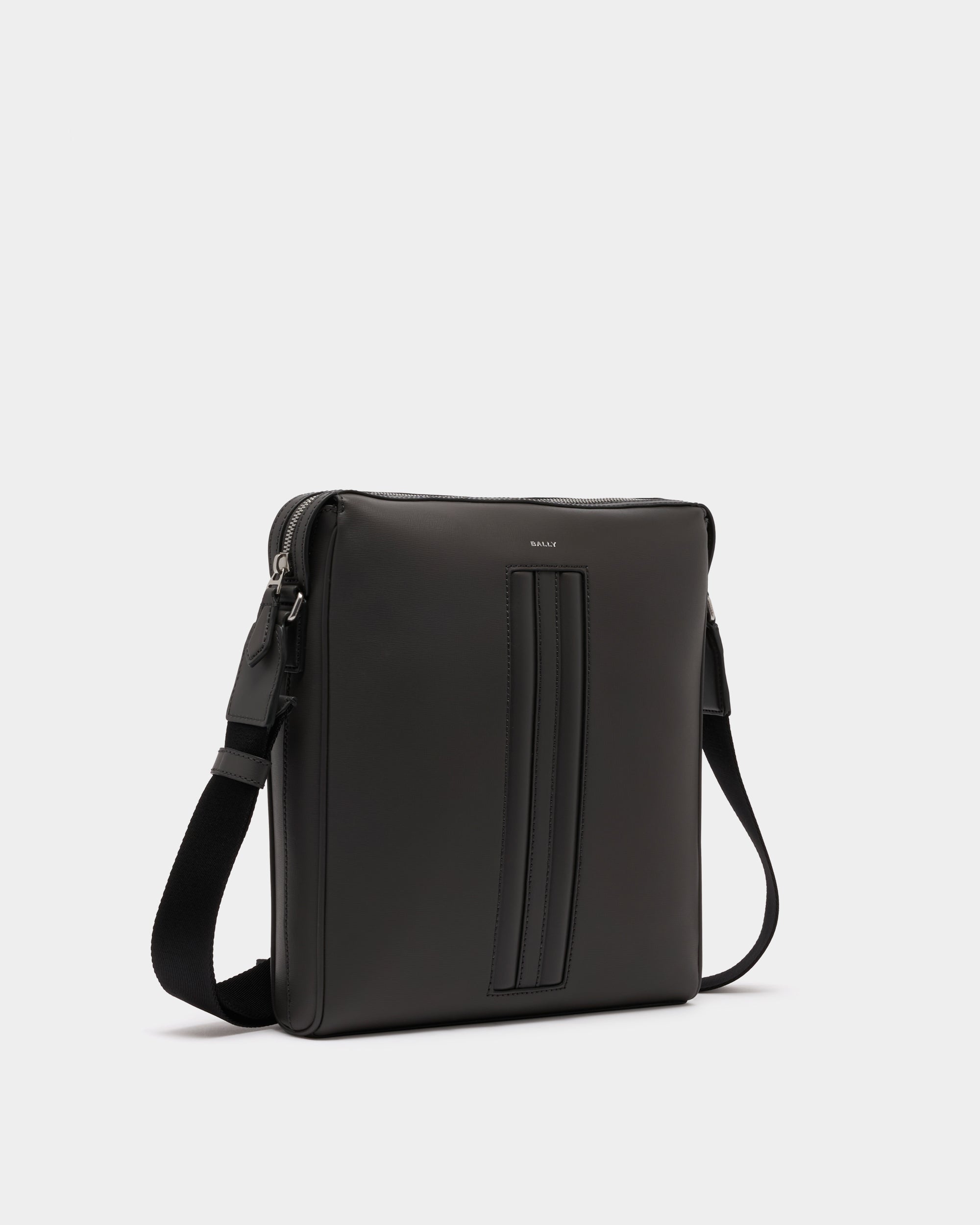 Bally Mythos Crossbody Bag in Grey Recycled Leather-in-Grey-3-Bally Outlet