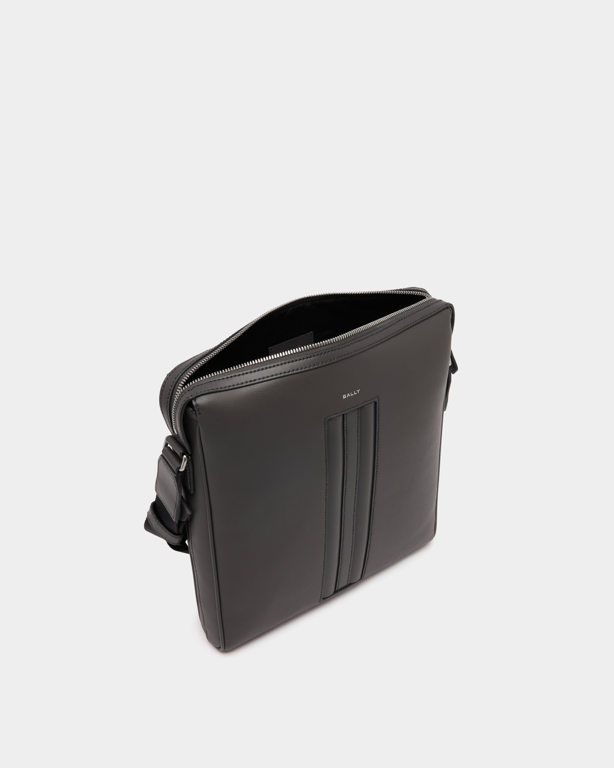 Bally Mythos Crossbody Bag in Grey Recycled Leather-in-Grey-4-Bally Outlet