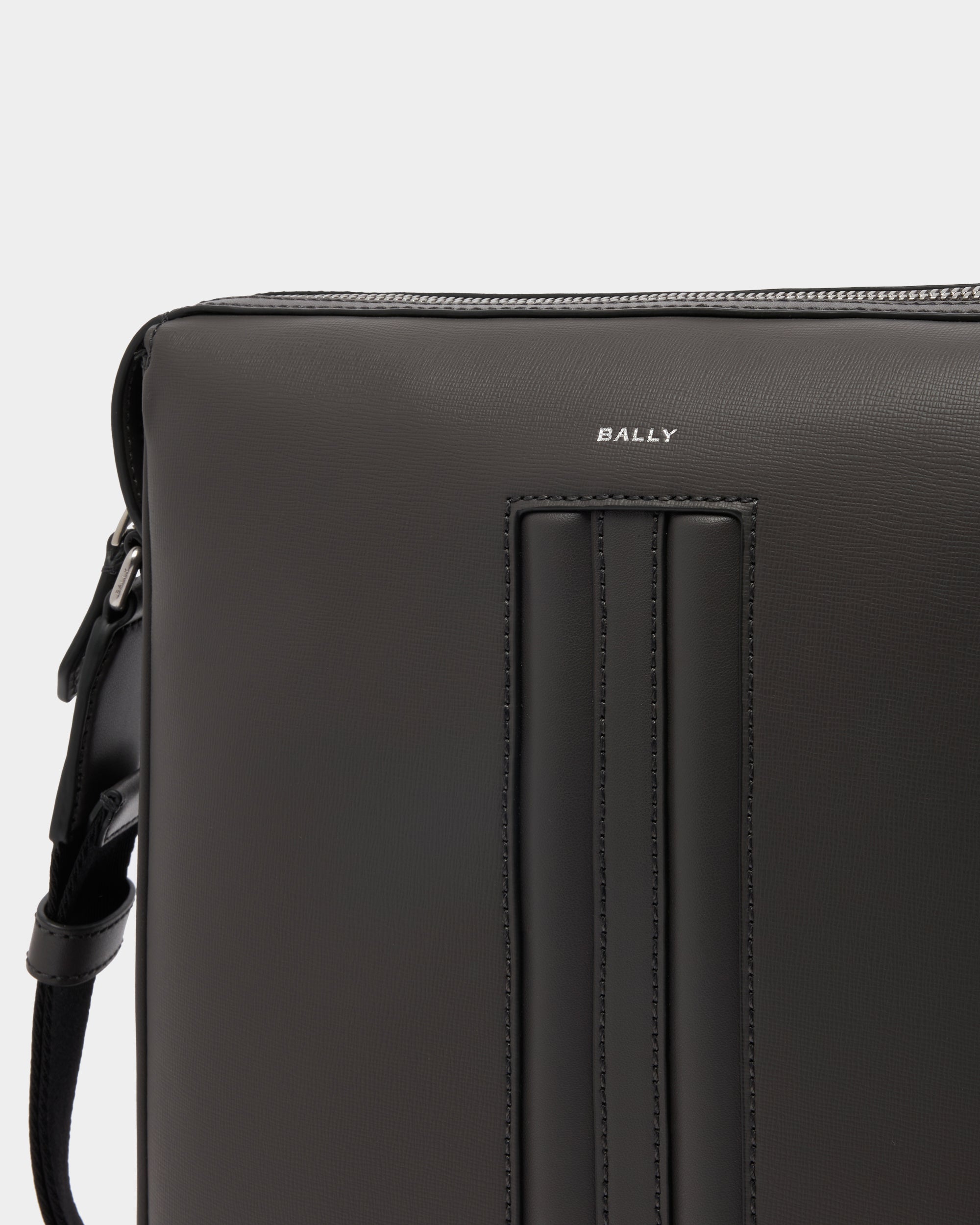 Bally Mythos Crossbody Bag in Grey Recycled Leather-in-Grey-5-Bally Outlet