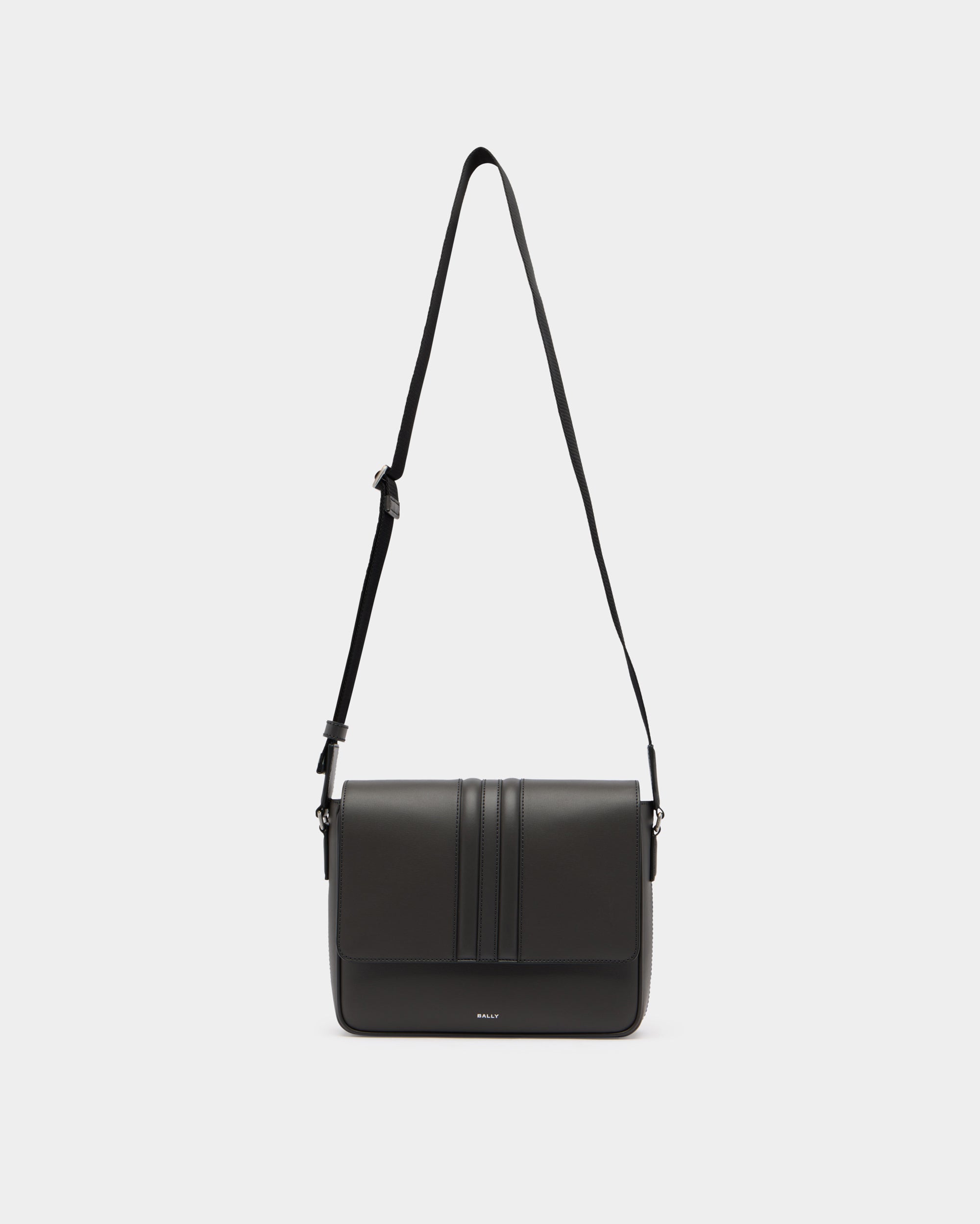 Bally Mythos Crossbody Bag in Grey Recycled Leather-in-Grey-1-Bally Outlet