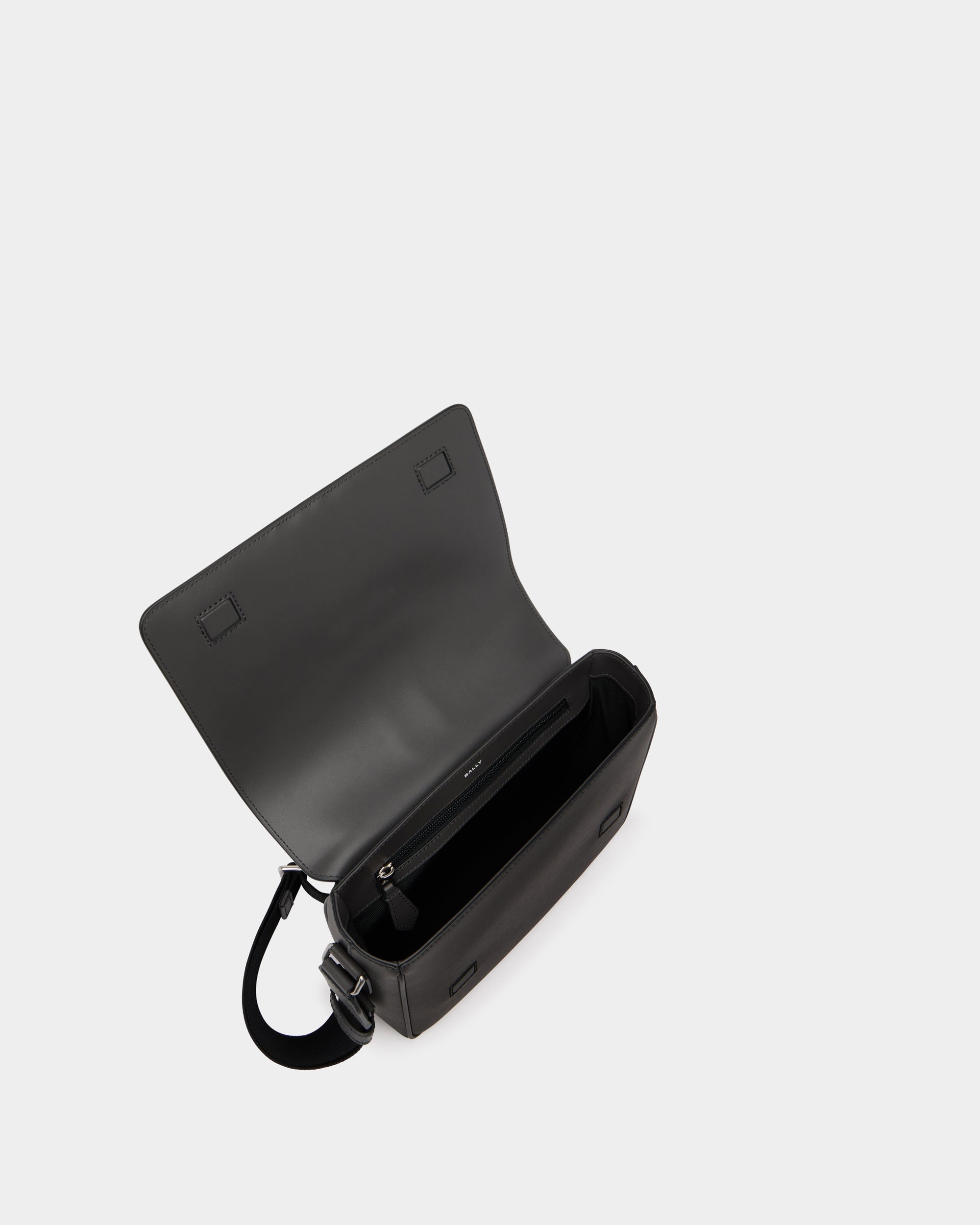 Bally Mythos Crossbody Bag in Grey Recycled Leather-in-Grey-4-Bally Outlet