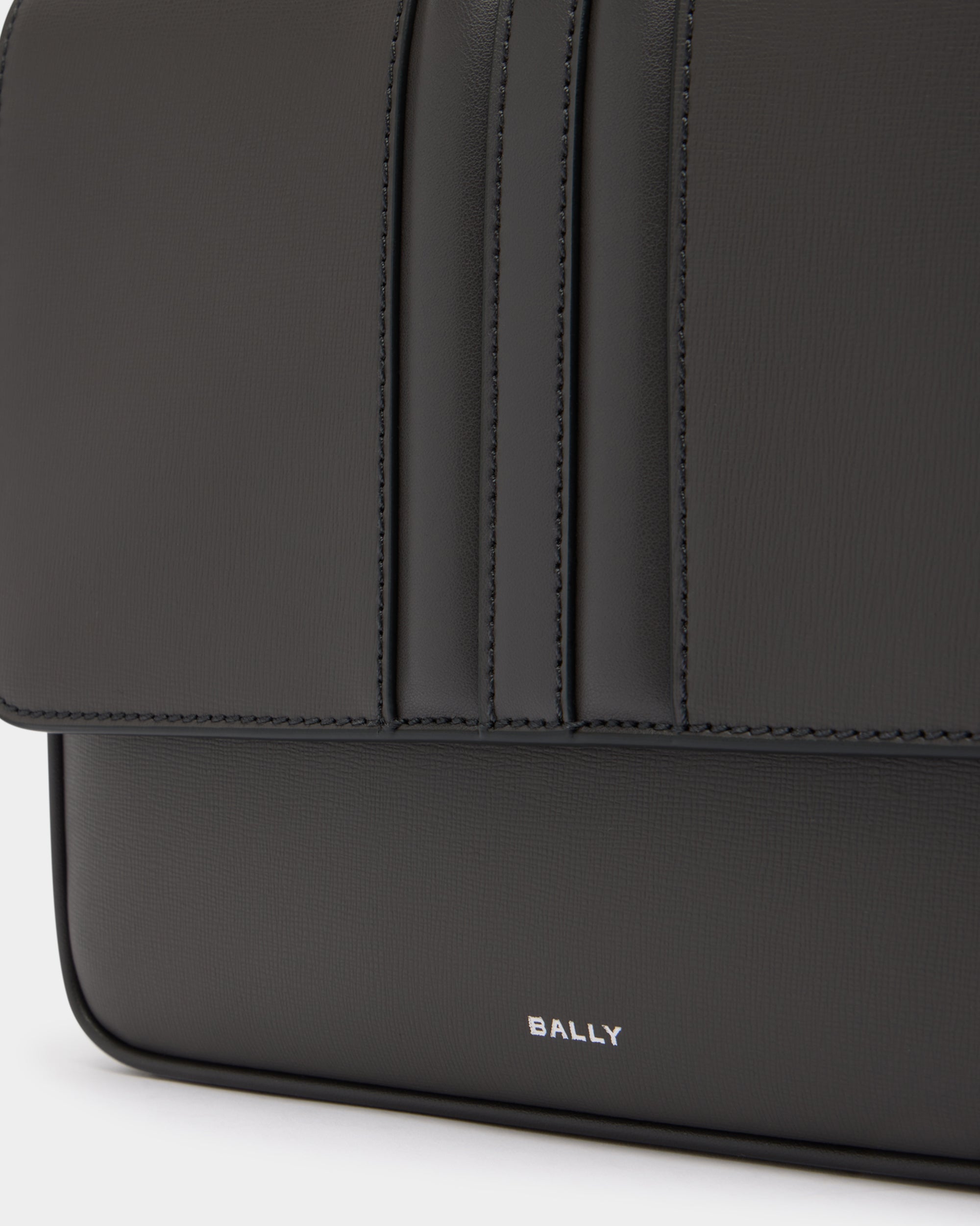 Bally Mythos Crossbody Bag in Grey Recycled Leather-in-Grey-5-Bally Outlet