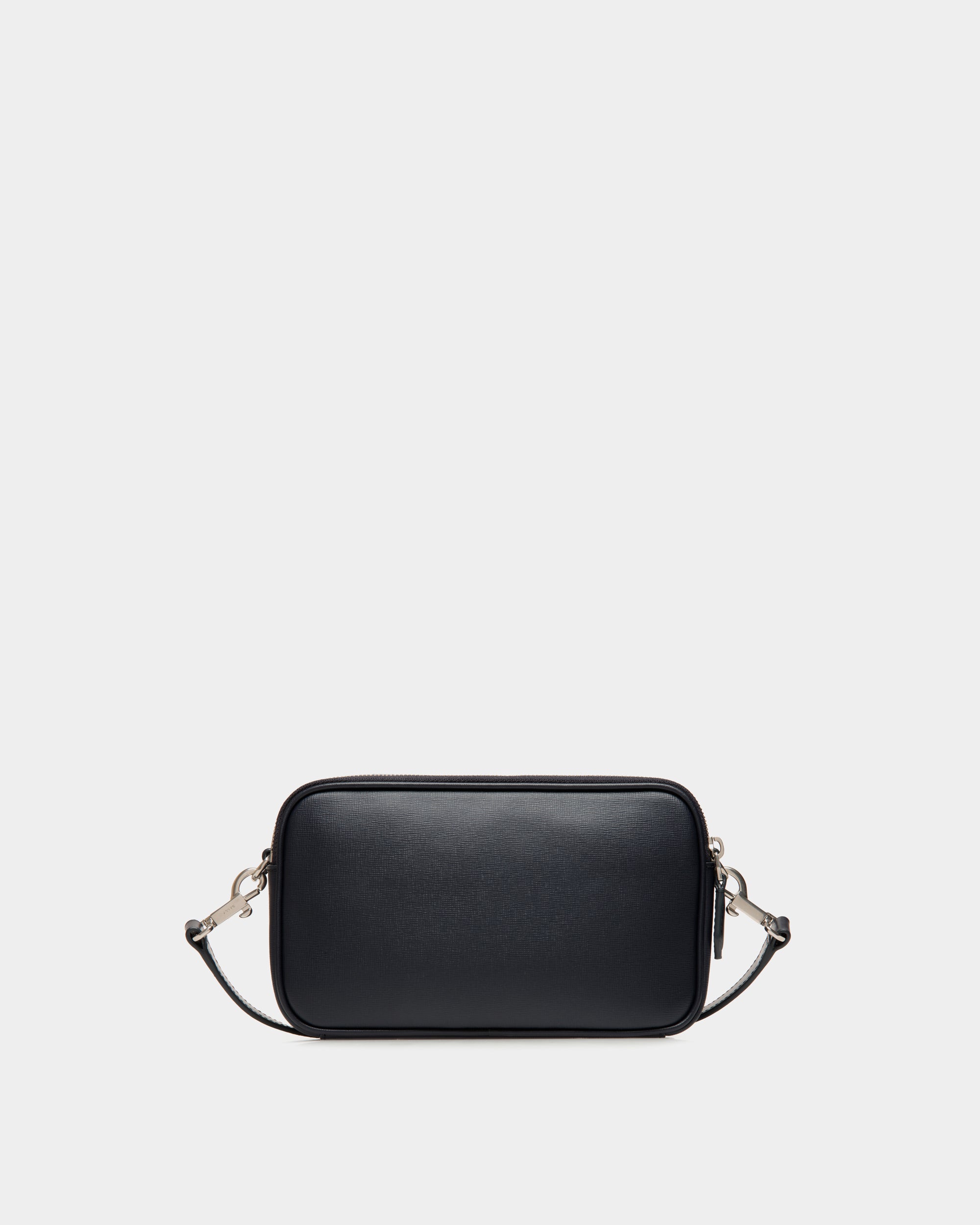 Bally Mythos Crossbody Bag in Navy Blue Recycled Leather-in-Navy Blue-2-Bally Outlet