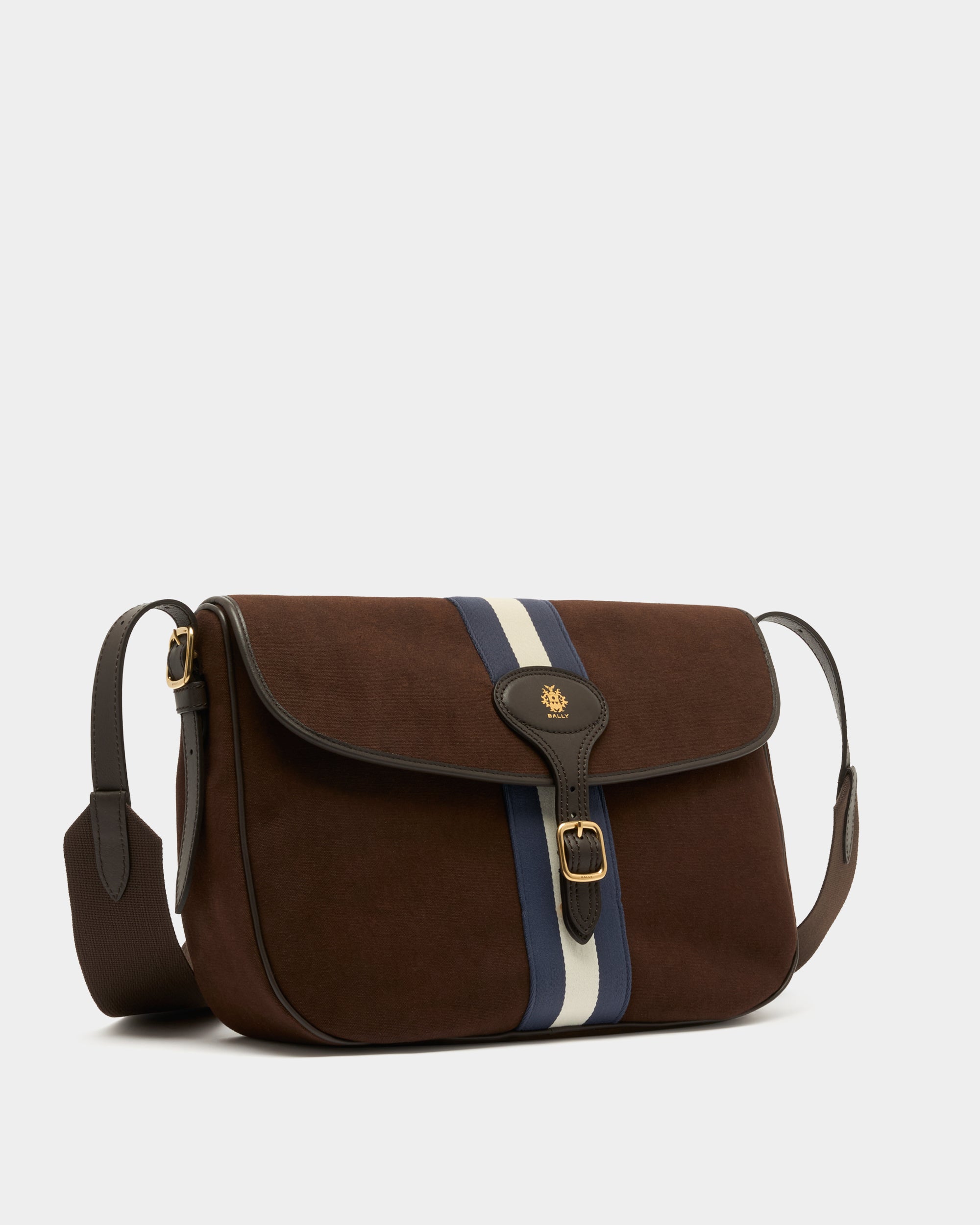 Bally Beckett Crossbody Bag in Brown Cotton Canvas-in-Brown-3-Bally Outlet